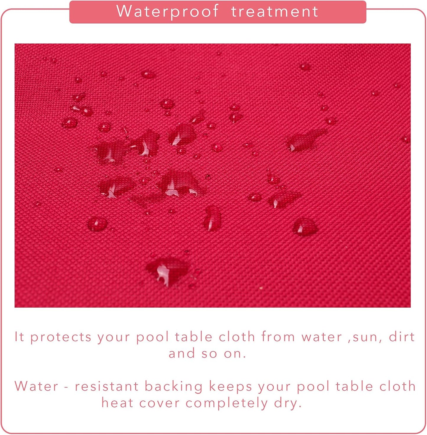 7/8/9FT Heavy Duty 600D Polyester Canvas Billiard Pool Table Cover(7 Colors Available) (Wine Red, 8-Foot)