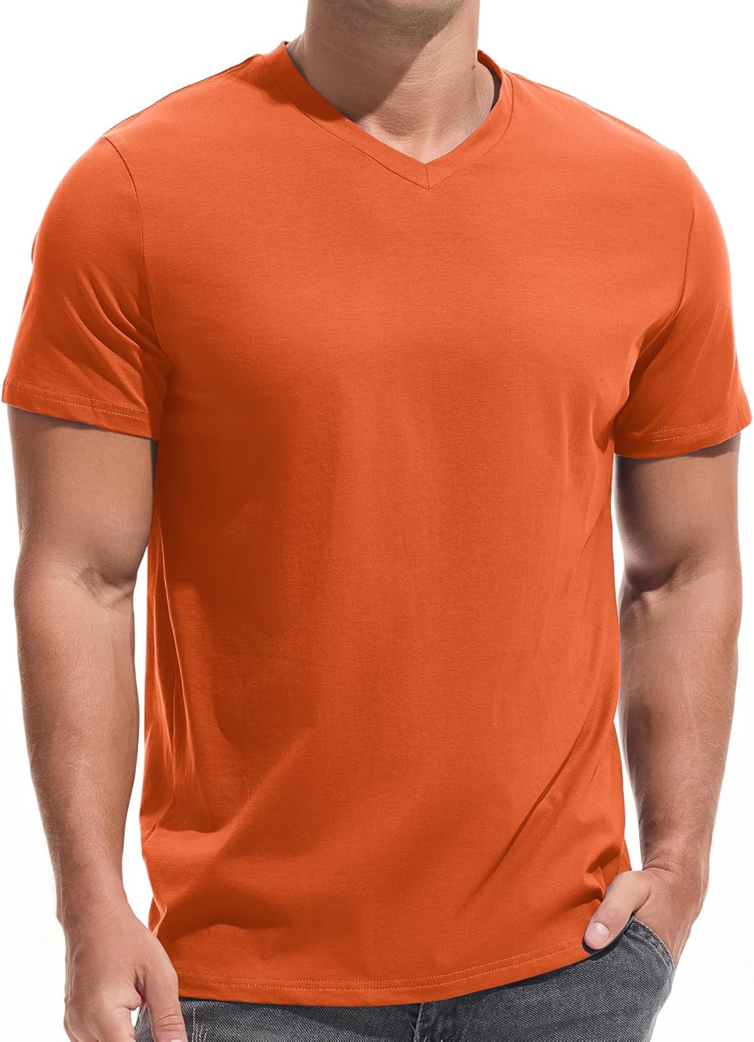 VEIISAR Premium V Neck T Shirts for Men - Modern Fitted Tees Vneck Undershirts
