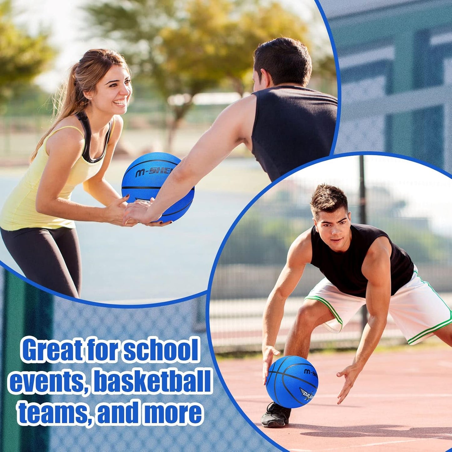 Jerify 12 Pieces Basketballs Bulk Official Size 7 Rubber Basketballs 29.5 Rubber Inflatable Basketballs with Pump Indoor Outdoor Basketballs Bulk Standard Basketball for Training and Play