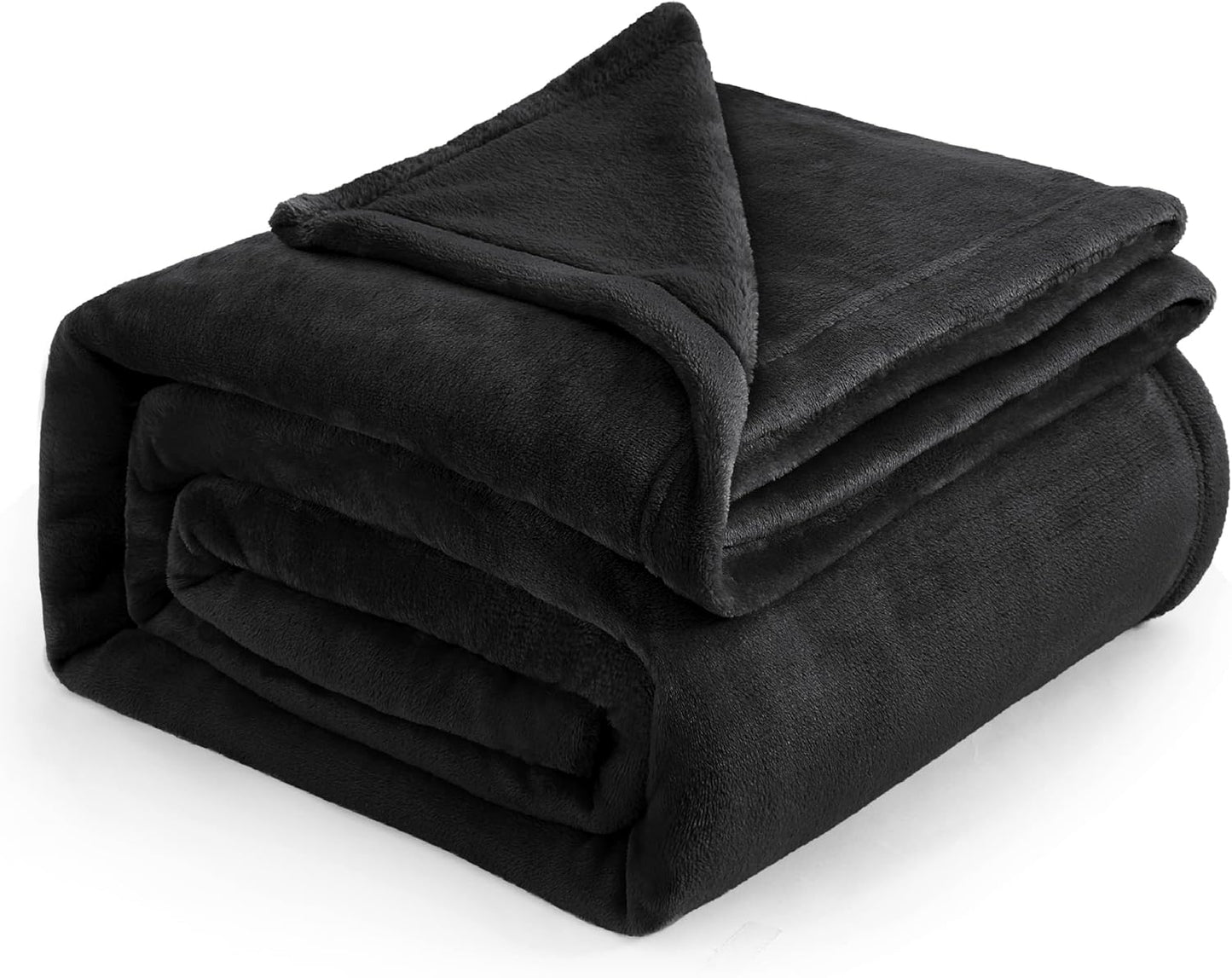 Bedsure Fleece Blankets King Size Black - Bed Blanket Soft Lightweight Plush Cozy Fuzzy Luxury Microfiber, 108x90 inches