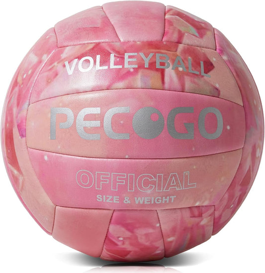 Volleyball Size 5 PU Leather Soft Indoor Outdoor Volleyballs Sports Training Game Play Ball for Beginner, Teenager, Adult, 8.2