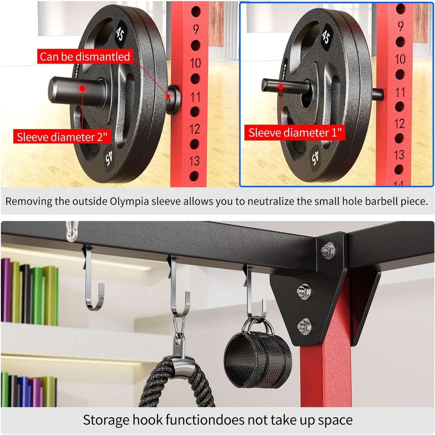 Power Cages Multi-Purpose Squat Rack with Cable Crossover System, Matching Weight Bench, Olympic Barbell Weight Set for Garage and Home Gyms