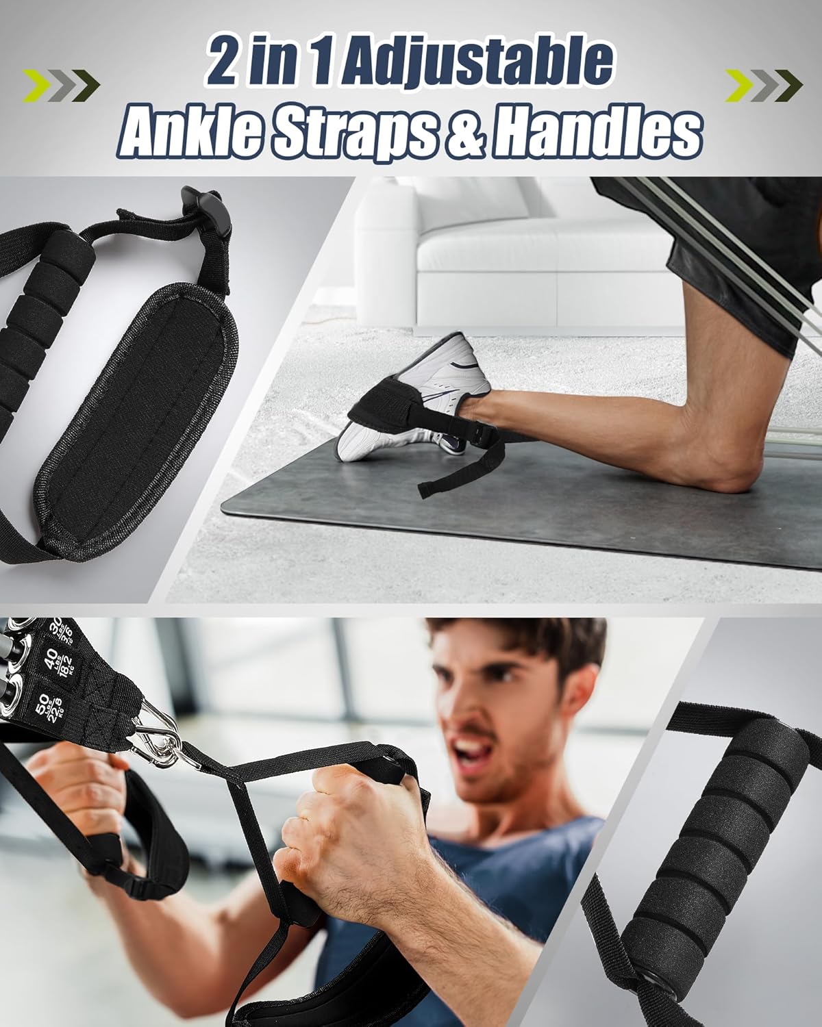 Upgraded Pilates Bar Kit with Resistance Bands Natural Latex for Women & Men, Heavy-Duty Stainless Steel Multifunctional Yoga Pilates Stick for Home Gym Exercise Fitness Equipment Full-Body Workouts