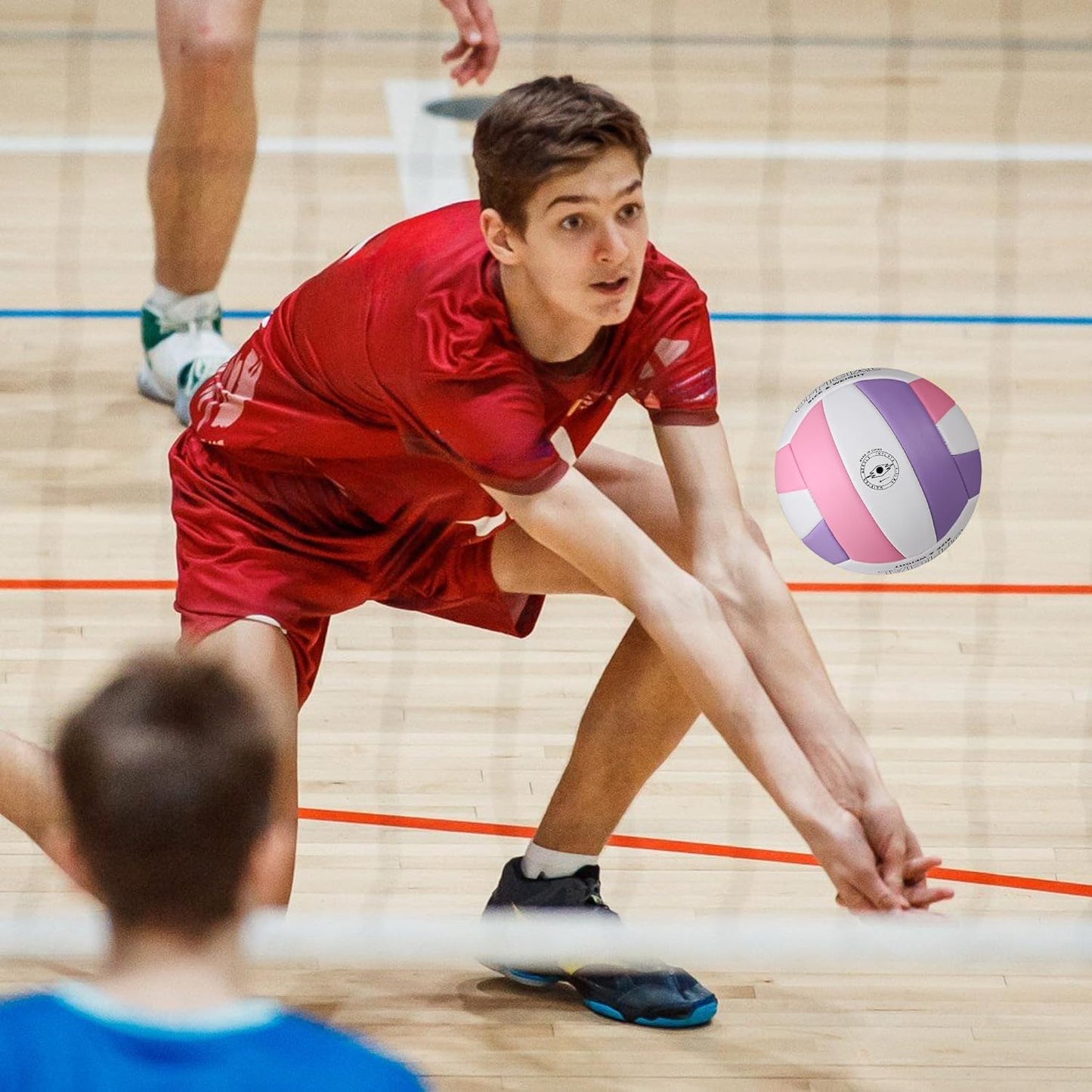 Official Size 5 Volleyball, Soft Indoor Outdoor Volleyball for Game Gym Training Beach Play, 2 Pcs Per Pack with Pump Kit