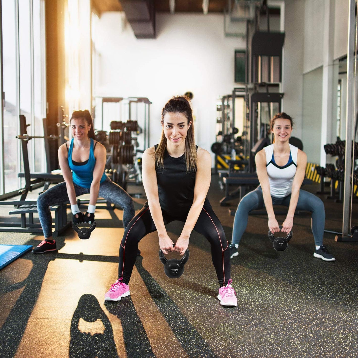 Yes4All Kettlebell Set Vinyl Coated Weights Combo for Full Body Workout Equipment Push up, Grip Strength Training, Dumbbell Weights Exercises