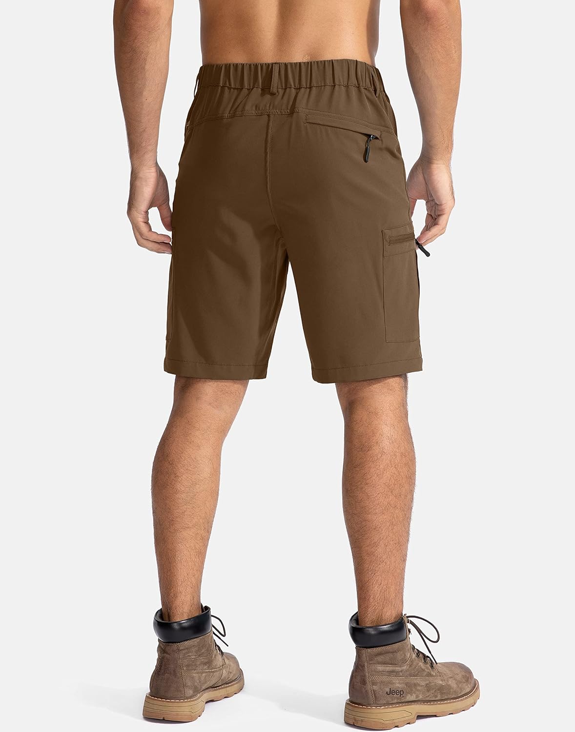 Pudolla Men's Hiking Cargo Shorts 9" Lightweight Outdoor Work Shorts for Men Travel Golf Camping Casual with 5 Zipper Pockets