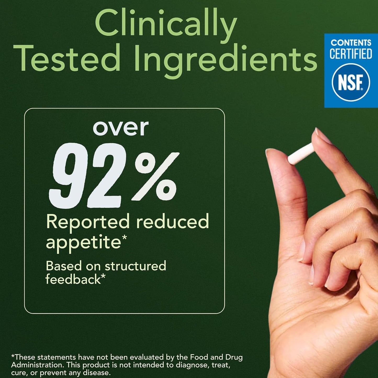 Natural Appetite Support Supplement for Women & Men, Clinically Studied Formula to Help Control Hunger & Cravings Naturally, Support Healthy Hormonal Balance, Holistic Daily Wellness – 60 Capsules