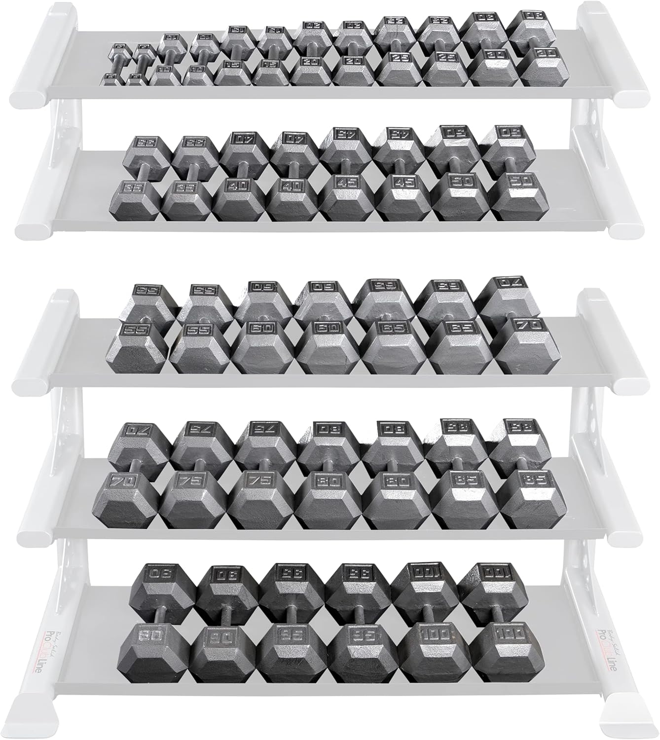 Body-Solid Cast Iron Hexagon Dumbbell, Hand Weights For Men and Women, Weight Dumbbells for Strength Training, Body Building Home Gym Training Gear