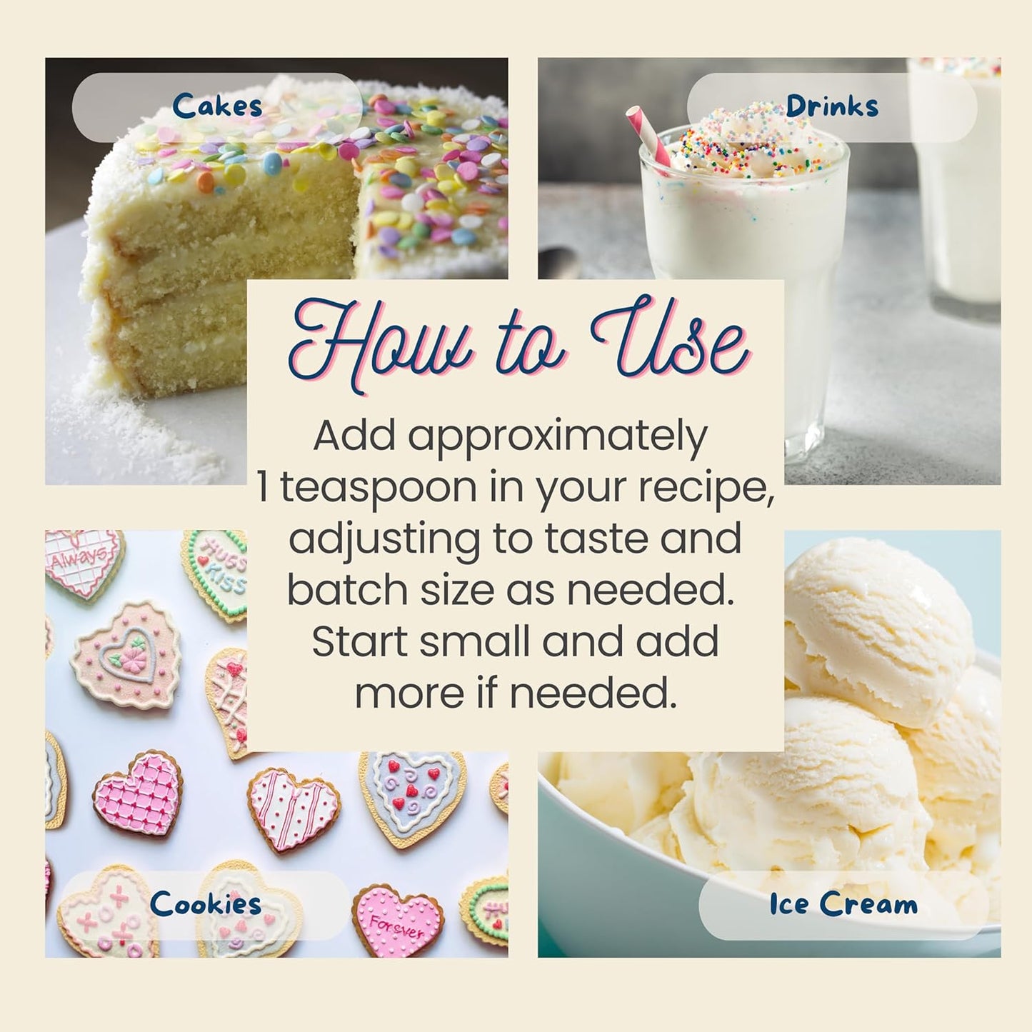 Natural Cake Batter Extract - 2 oz - Water-Soluble - By Harvest Moon Delights - Cake Batter Extract for Baking, Ice Cream, Drinks, and Candy - Flavoring, Sugar Free