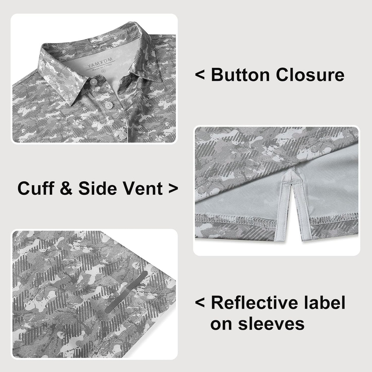 Golf Shirts for Men - Moisture Wicking Short Sleeve Performance Sport Casual Striped Collared Mens Polo Shirt