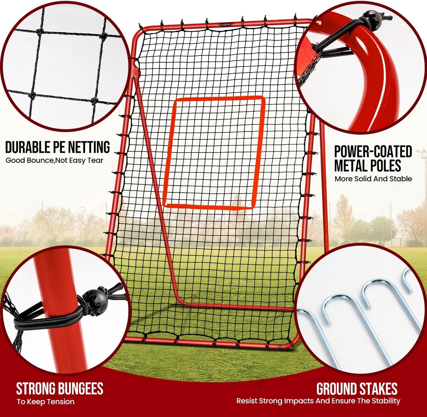 7x4FT Volleyball Rebounder Net,Angle Adjustable Volleyball Training Equipment for Hitting,Blocking,Serving,Setting, Easy Setup Volleyball Rebound Net, Portable Volleyball Trainer for Kids and Adults