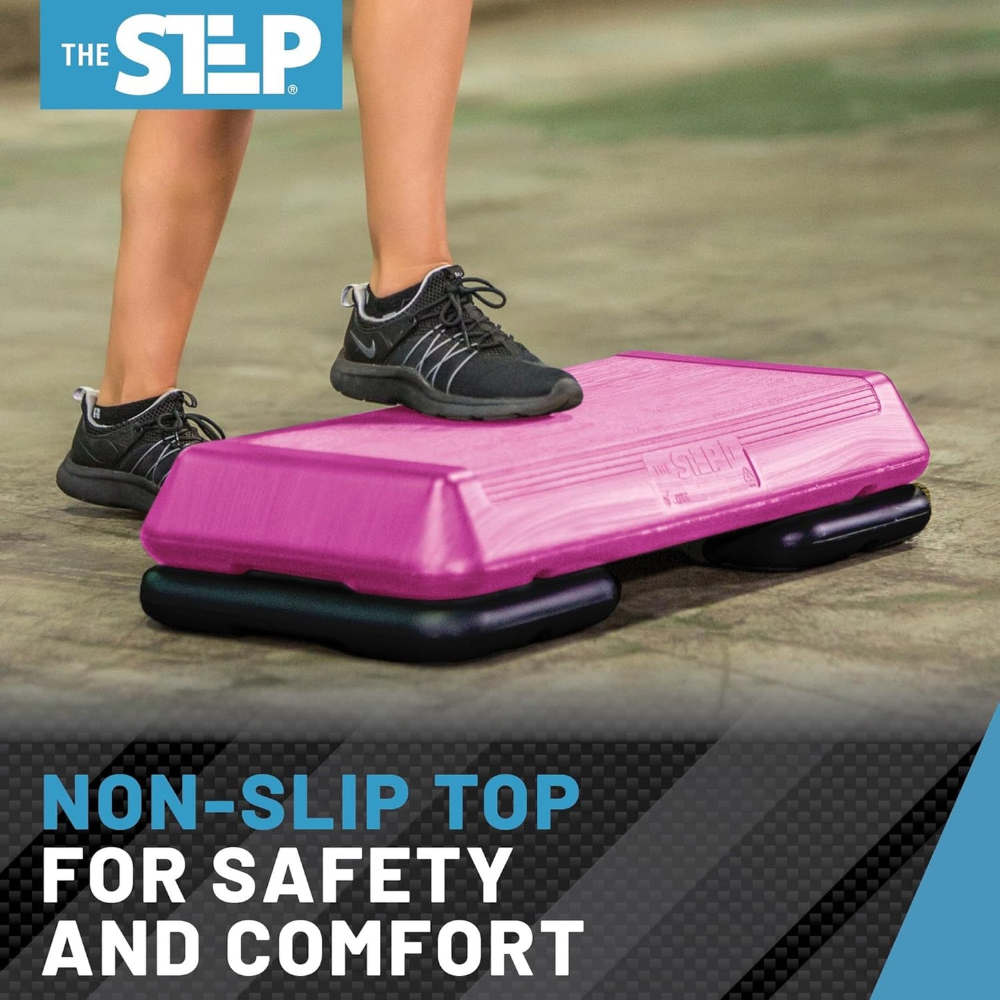 Freestyle STEP Exercise Step Platform, Circuit Size Stepper for Exercise at Home with 2 Risers