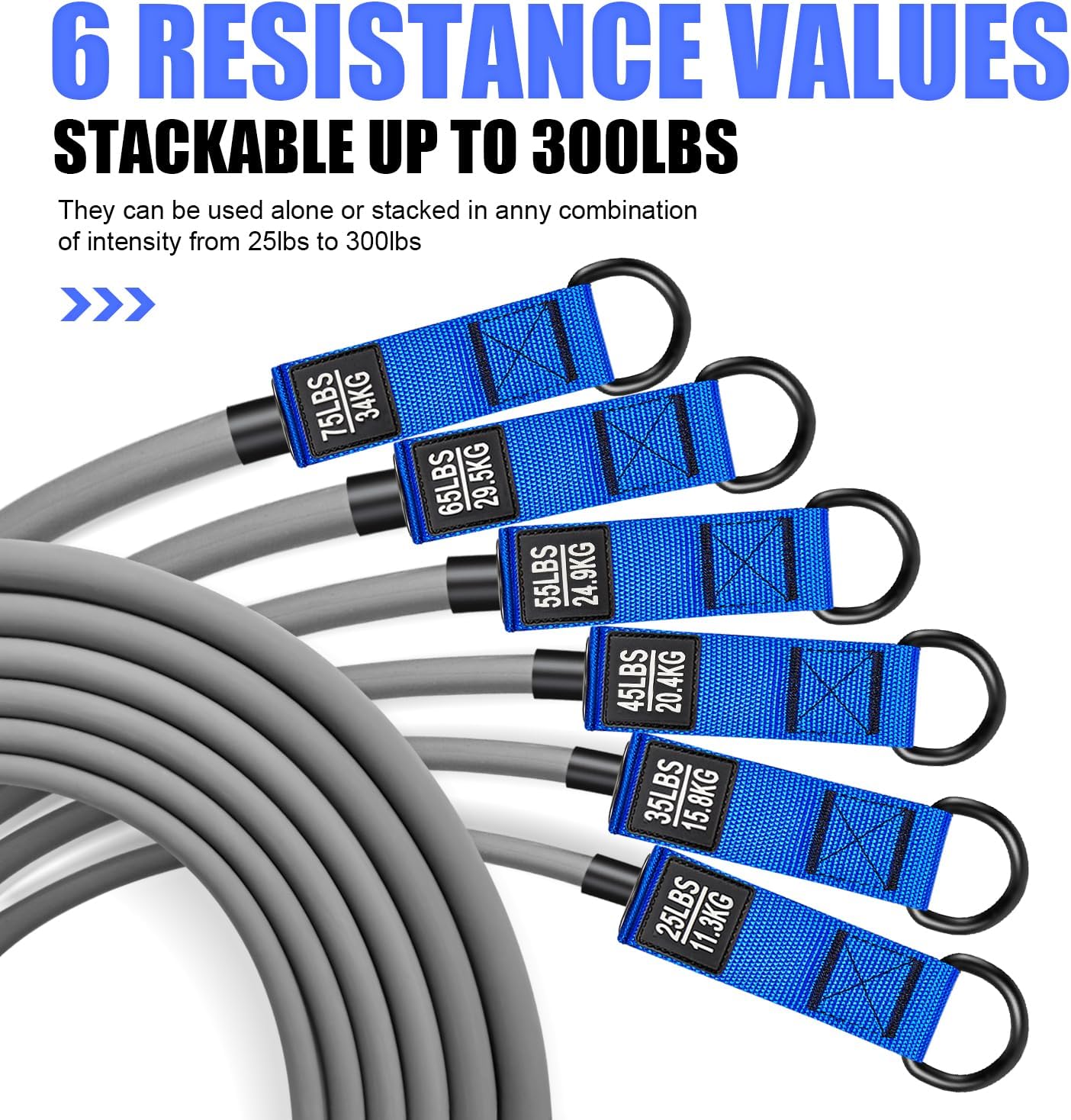 HPYGN Resistance Bands, Heavy Exercise Bands with Handles, Fitness Bands for Working Out, Workout Bands for Men, Weight Bands Set for Muscle Training, Strength, Slim, Yoga, Home Gym Equipment