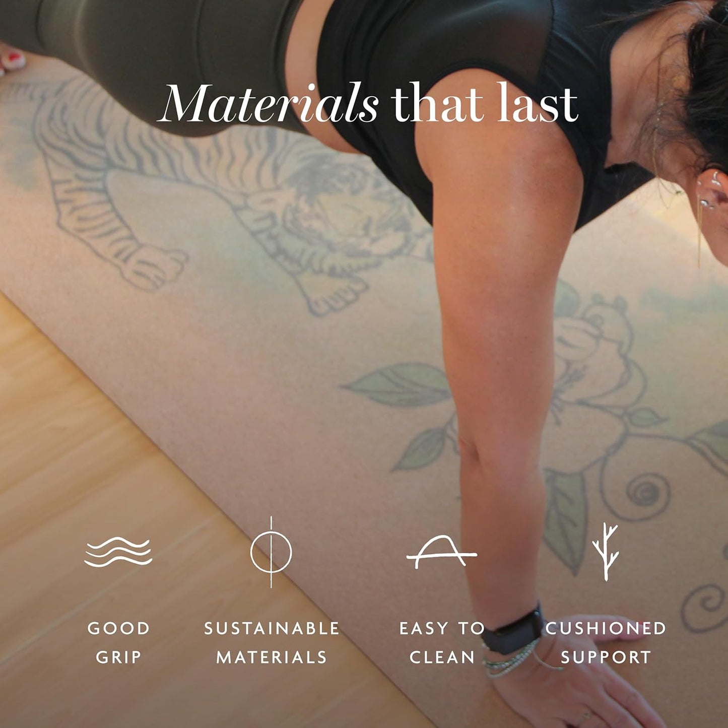 Cork Yoga Mat - Artist Designed, Premium Printed Eco-Friendly Non-Slip mat, Great for Regular & Hot Yoga, Pilates, Workouts 72 inch x 24 inch x 3mm Thick