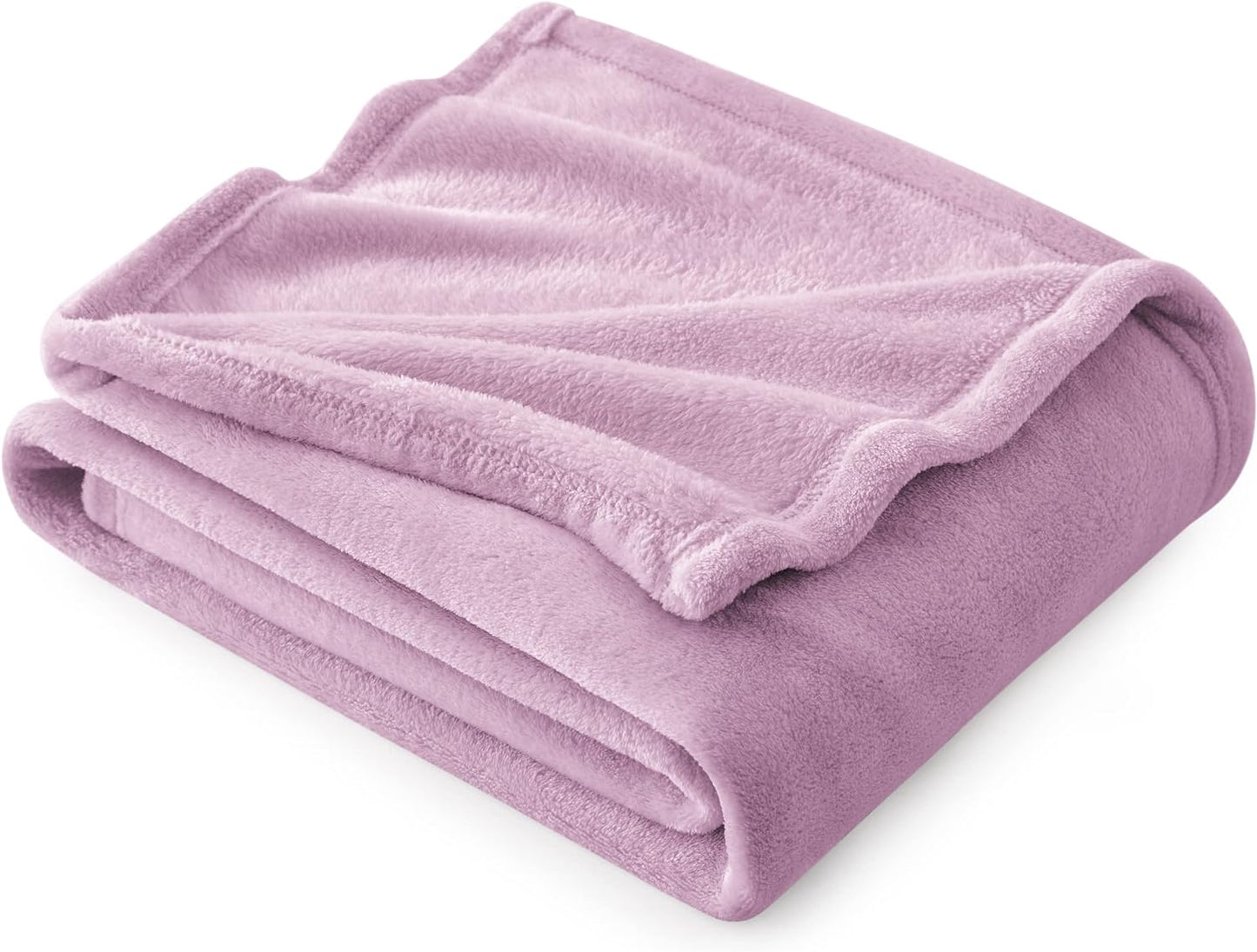Bedsure Fleece Throw Blanket for Couch Lilac - Lightweight Plush Fuzzy Cozy Soft Blankets and Throws for Sofa, 50x60 inches