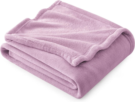 Bedsure Fleece Throw Blanket for Couch Lilac - Lightweight Plush Fuzzy Cozy Soft Blankets and Throws for Sofa, 50x60 inches