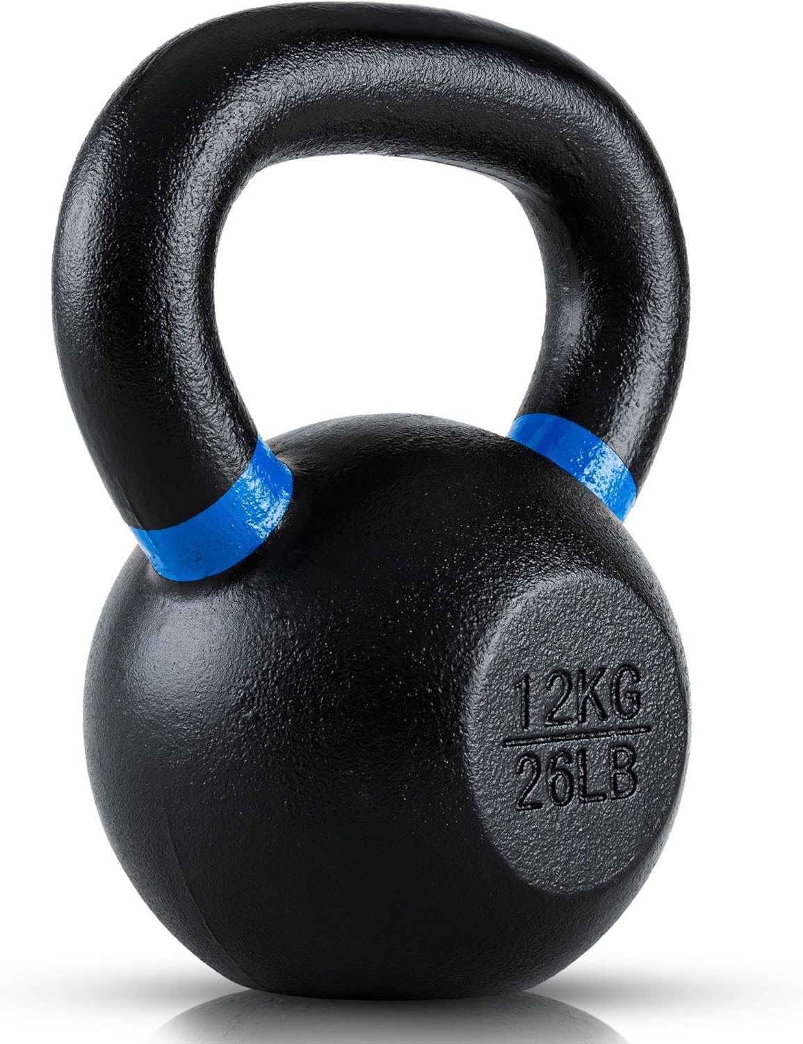 Single Cast Iron Kettlebell | Powder Coated - Wide Handle Weights for Core & Glute Workouts; Swings, Squats, Deadlifts; Strength, Endurance & Flexibility for Men & Women