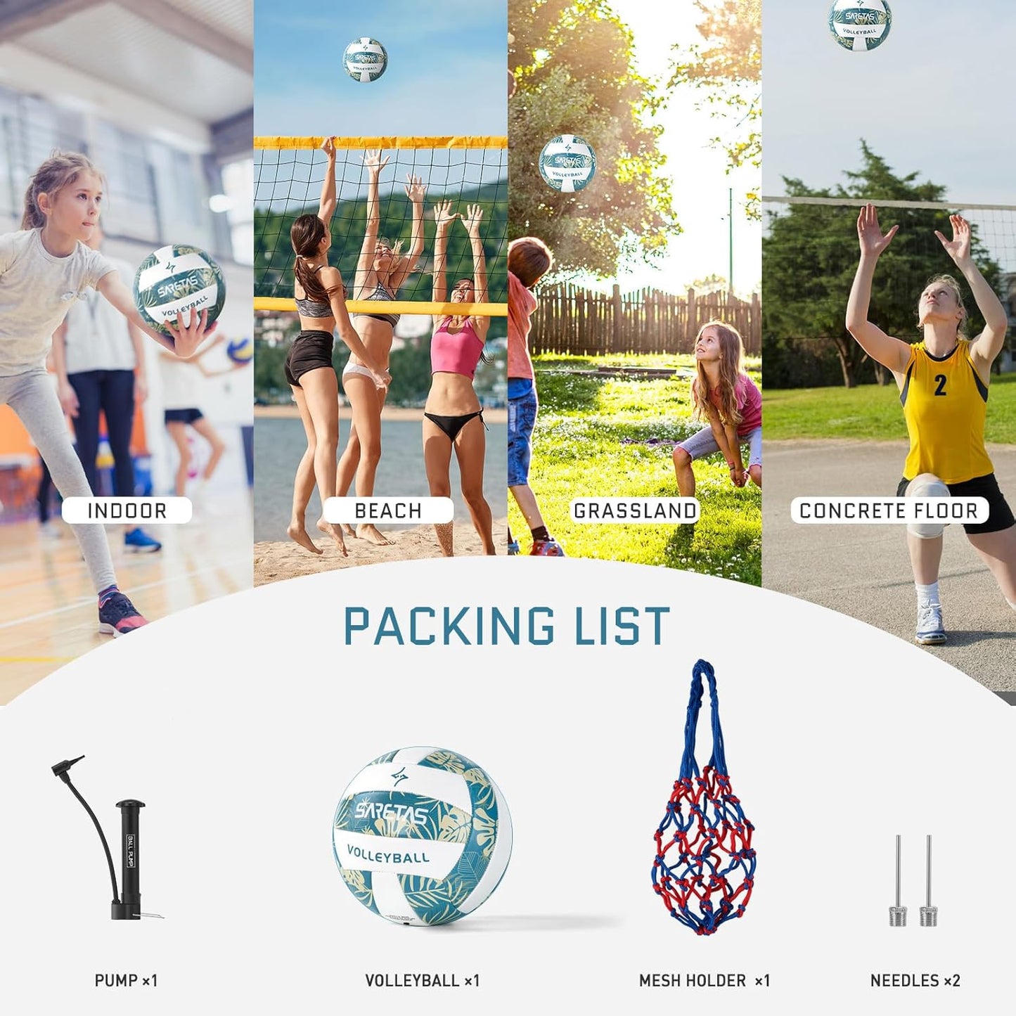 Volleyball Soft Beach Volleyball - Official Size for School, Indoor, Outdoor and Play Game Gym Workout - Play for Girls, Adults and Family.