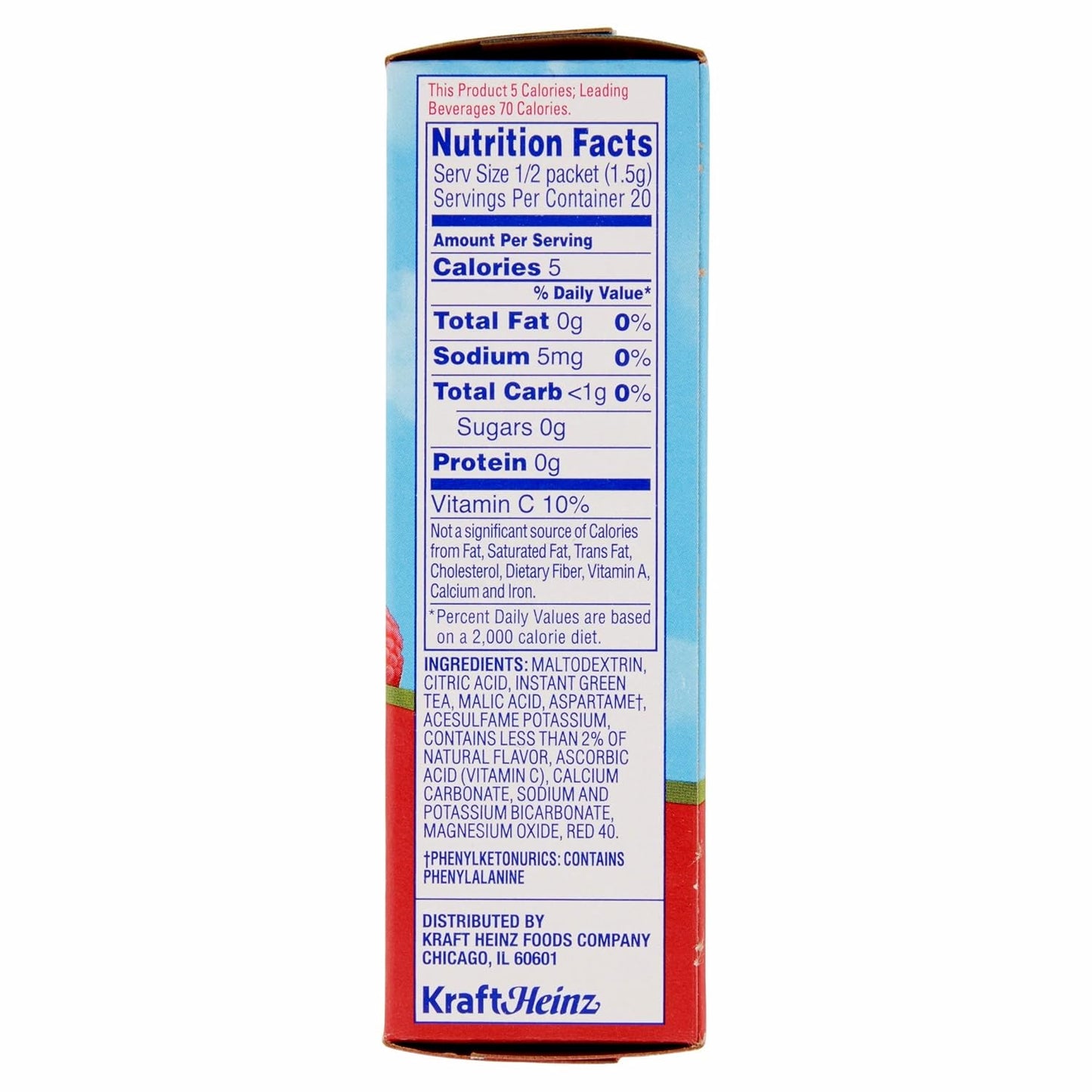 Crystal Light On The Go Raspberry Green Tea, 10-Packet Box (Pack of 6)