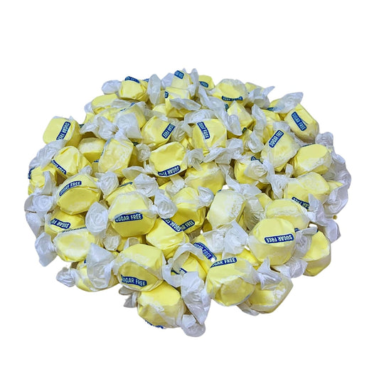 Sugar Free Banana Salt Water Taffy - 1lb (16oz) Bulk Bag Individually Wrapped Soft & Chewy Nut Free, Gluten Free,Diabetic & Keto Friendly Gourmet Candy For Taffy Lovers