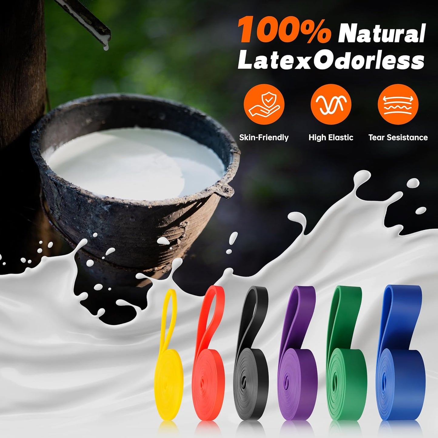 Resistance Bands for Working Out, 6 Packs Exercise Bands, Workout Bands, Pull Up Assistance Bands for Body Stretching Training Physical Therapy Muscle Training for Men & Women