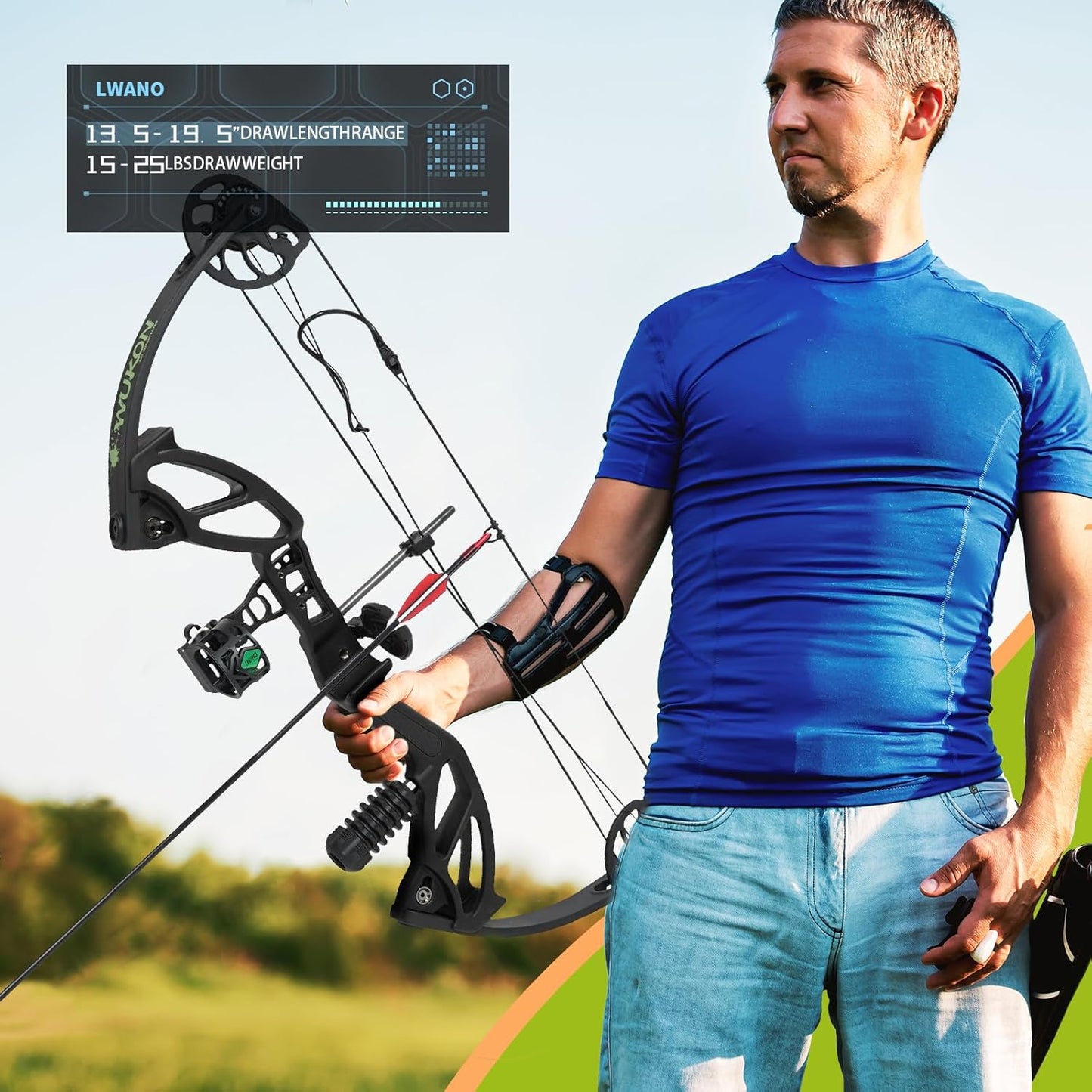 Compound Bow Archery Sets for Youth & Kids,Beginners, Right Hand Compound Bows, Draw Length 18"-27",15-30 lbs Draw Weight, 260fps, Hunting Bow Archery Arrows Set