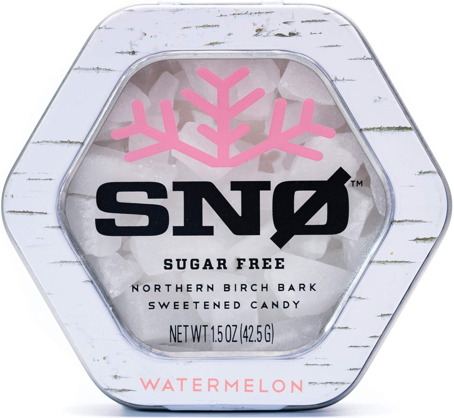 Watermelon KETO Xylitol Candy Chips - SNØ 1.5oz Tin - Sugar-Free Candy With Only 2 Ingredients | Low Carbs, Diabetic-Friendly, Non-GMO, Vegan, GF & Kosher | Purest candy in the world!