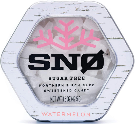 Watermelon KETO Xylitol Candy Chips - SNØ 1.5oz Tin - Sugar-Free Candy With Only 2 Ingredients | Low Carbs, Diabetic-Friendly, Non-GMO, Vegan, GF & Kosher | Purest candy in the world!