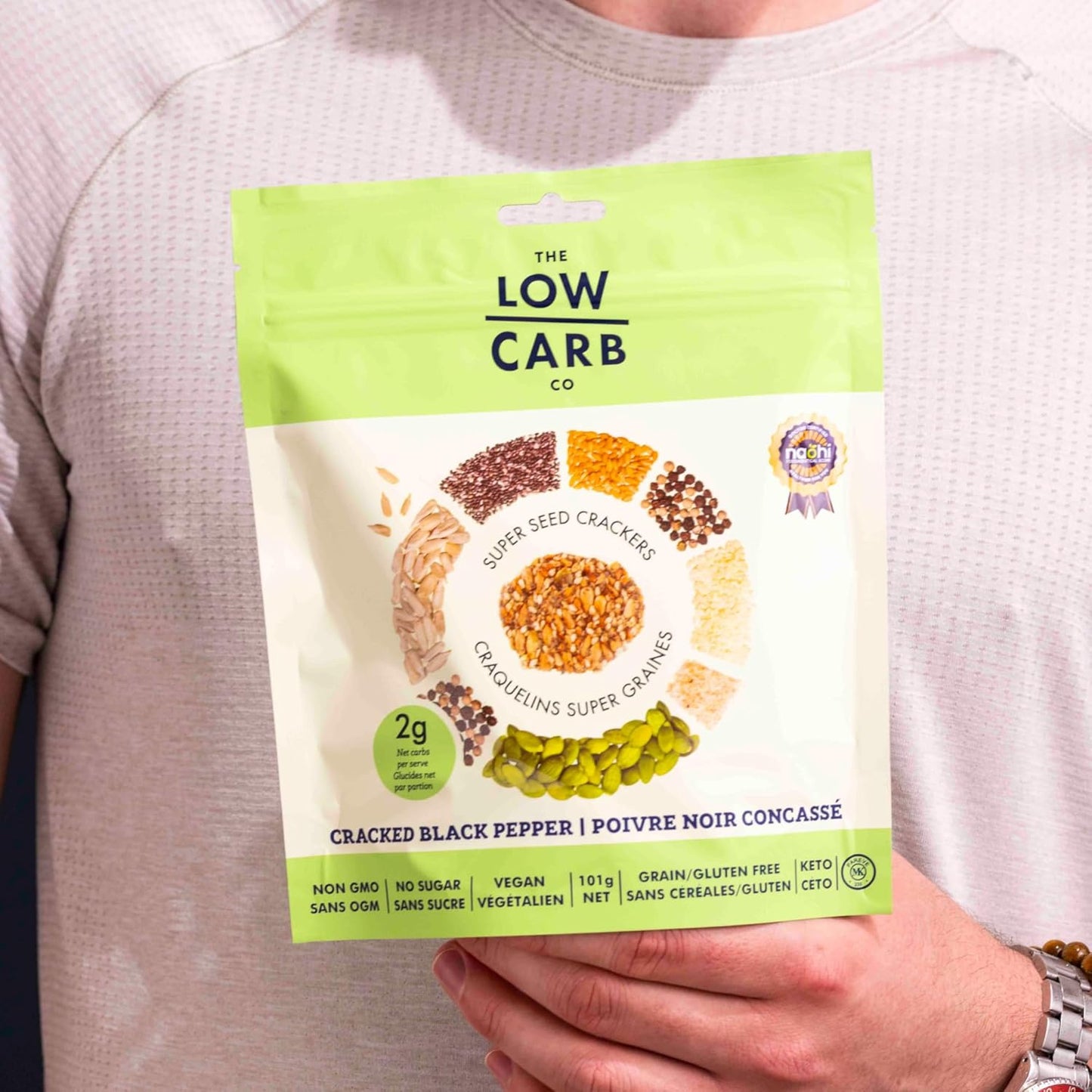 Super Seed Crackers, Gluten Free & Keto Friendly Healthy Snacks, Vegan, Zero Sugar, Paleo & Diabetic Friendly, Nut Free, 20g High Protein, 18g High Fiber, 3.56oz Each, 3-Pack, Cracked Black Pepper