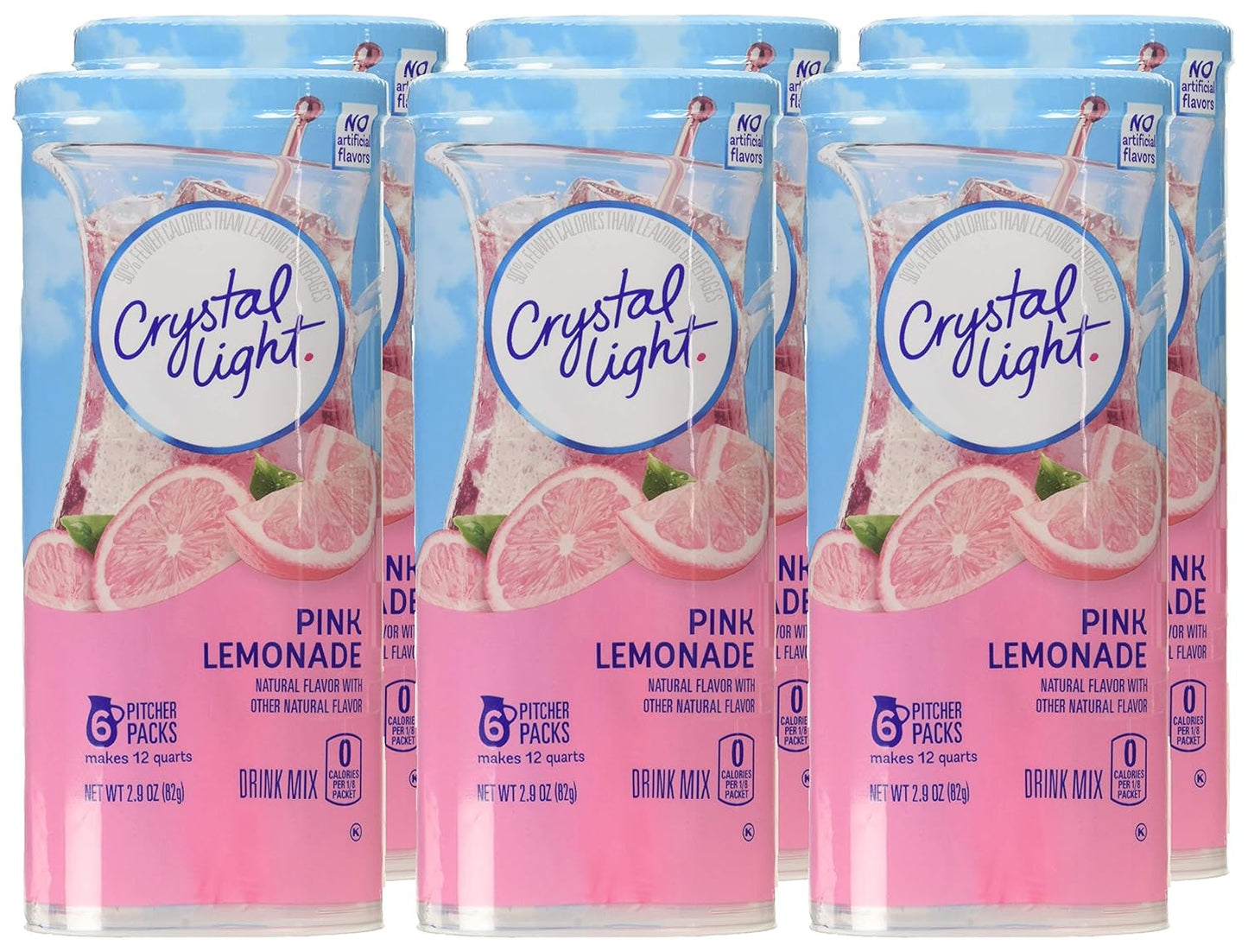 Crystal Light Pink Lemonade Drink Mix, 12-Quart 2.9-Ounce Canister (Pack Of 6)