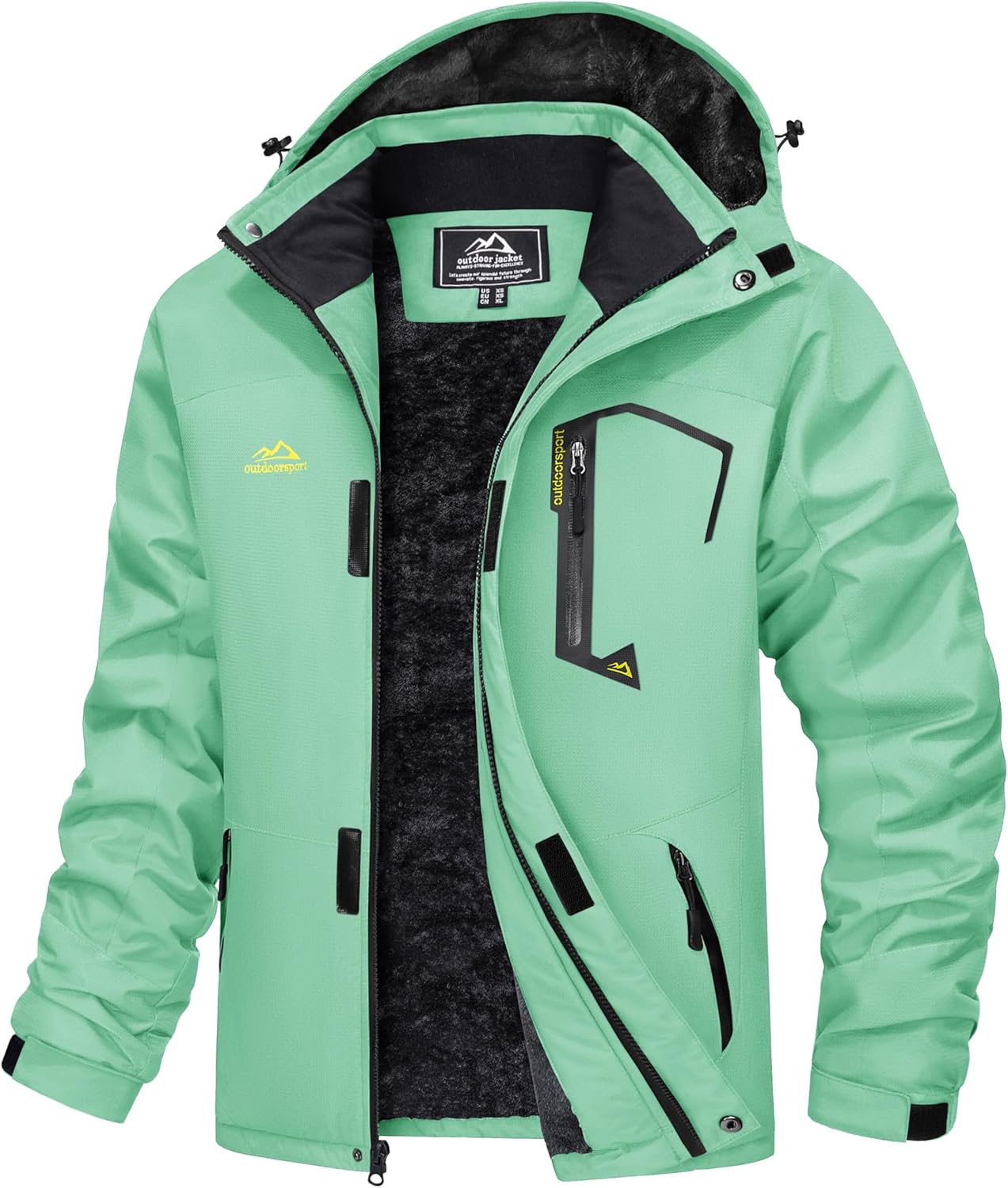 MAGCOMSEN Men's Winter Coats Water Resistant Ski Snow Jacket Warm Fleece Jacket Parka Raincoats With Multi-Pockets