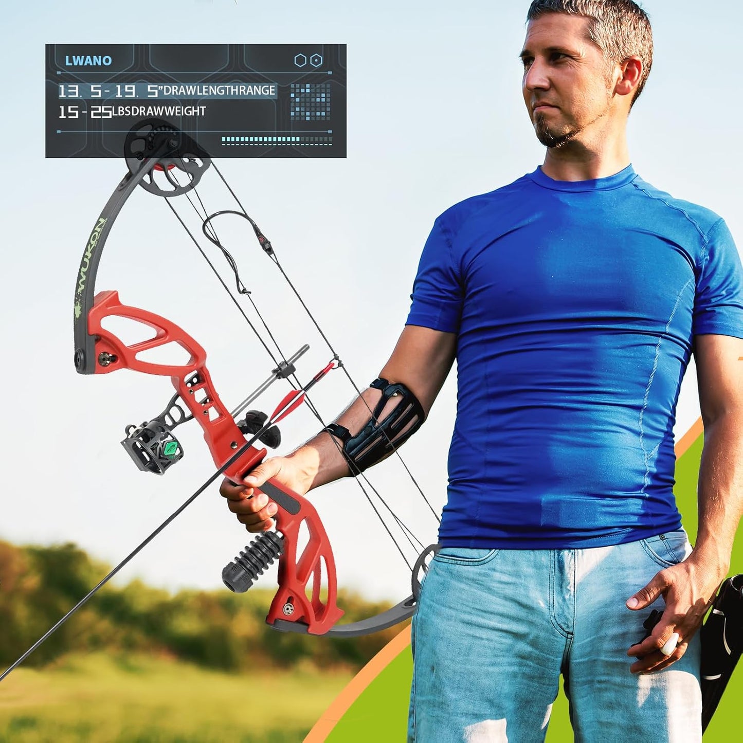 Compound Bow Archery Sets for Youth & Kids,Beginners, Right Hand Compound Bows, Draw Length 18"-27",15-30 lbs Draw Weight, 260fps, Hunting Bow Archery Arrows Set