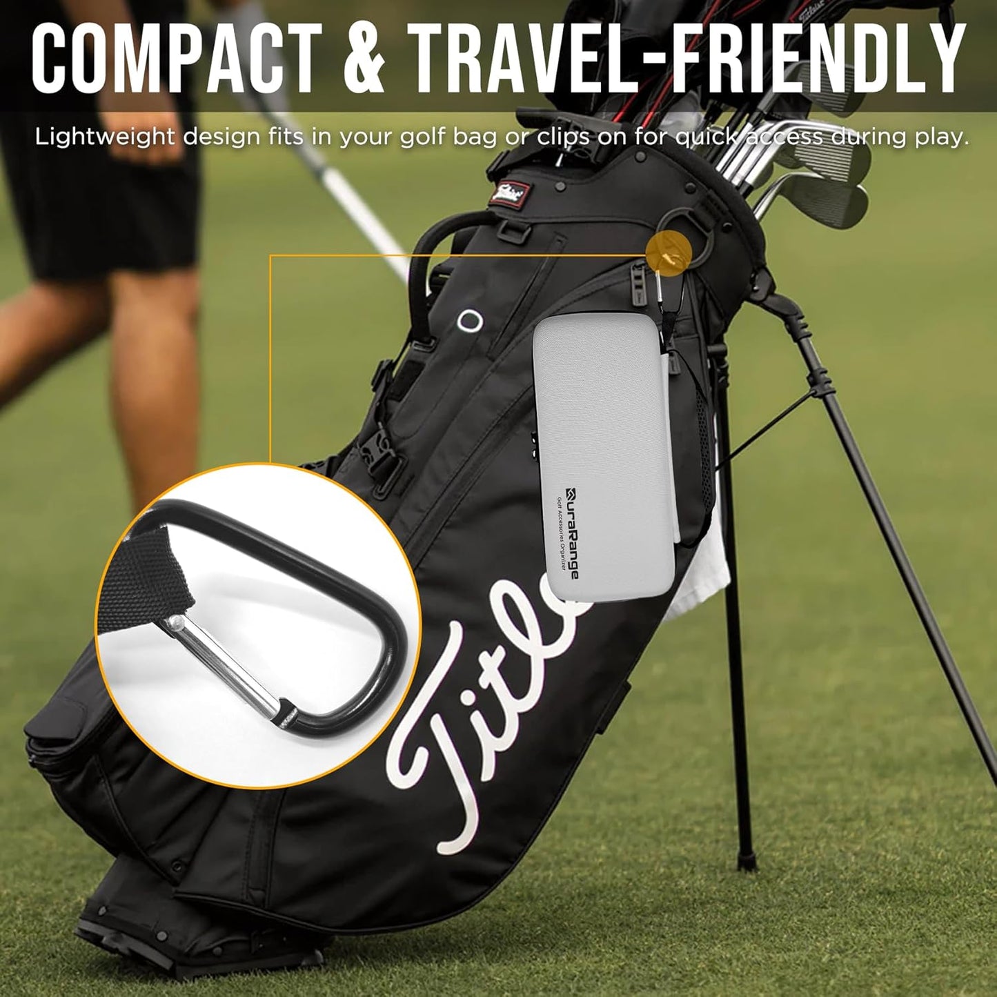 Golf Glove Holder Case with Glove Shaper - Portable Golf Accessories Organizer for Men & Women - Waterproof 900D Nylon, Large Capacity for Balls, Tees, Markers - Ideal Gift