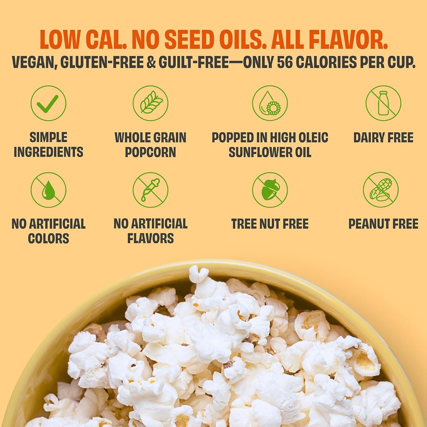 Poptime White Cheddar Popcorn Snack Bags – Gourmet Popcorn Bags, Healthy Snack With Heart-Healthy Avocado Oil, Crunchy, Cheesy, Gluten Free, Vegan, Low Calorie, Non-GMO, Kosher - 4.75 oz - Pack 12