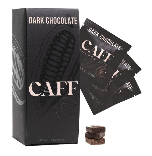 CAFF All Natural Energy Bites - Caffeinated Chocolate for Energy Boost - No Added Sugar - 65mg Caffeine Chocolate Bars – 15 Calorie Organic Caffeine Snacks - Vegan, Gluten-Free, Keto (20 Bites)