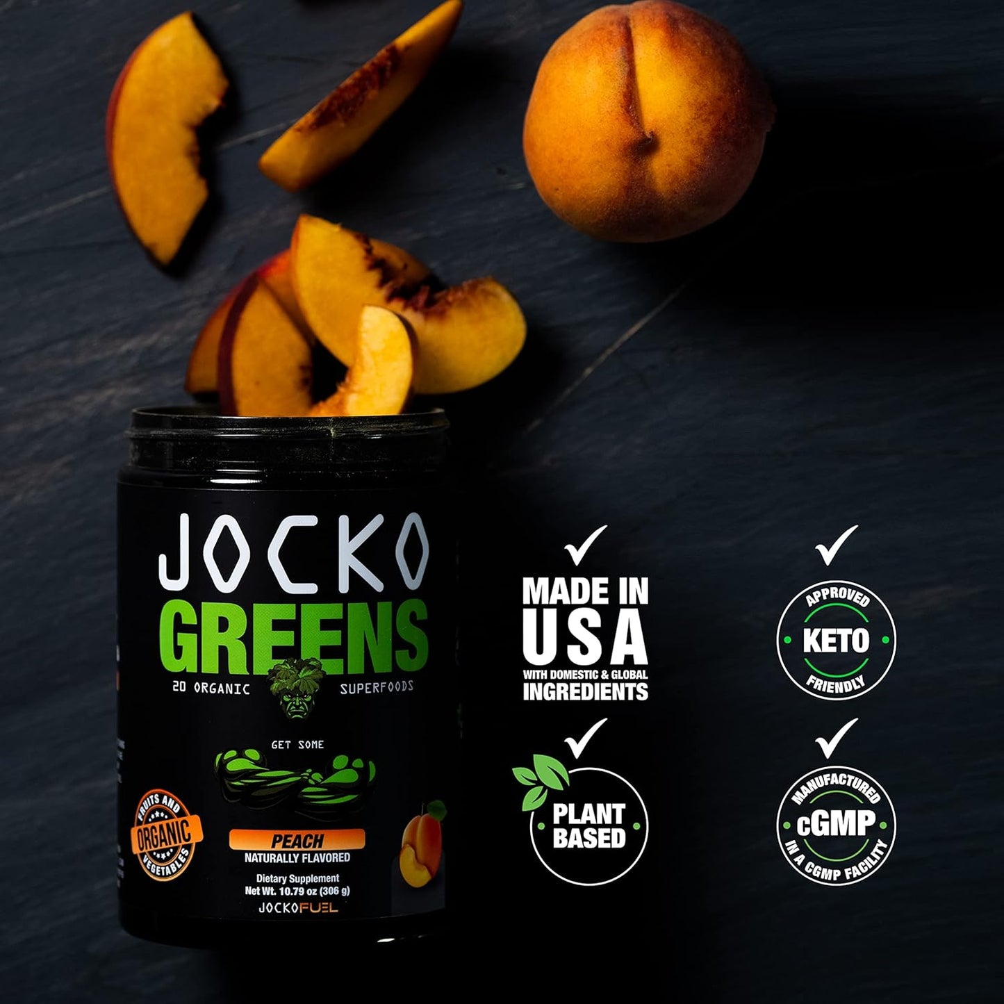Jocko Fuel Daily Greens Powder - Premium Organic Greens Superfood Powder for Gut Health, Digestion, Bloating, Immune Support with Spirulina, Chlorella, Digestive Enzymes, & Probiotics - 30 Servings