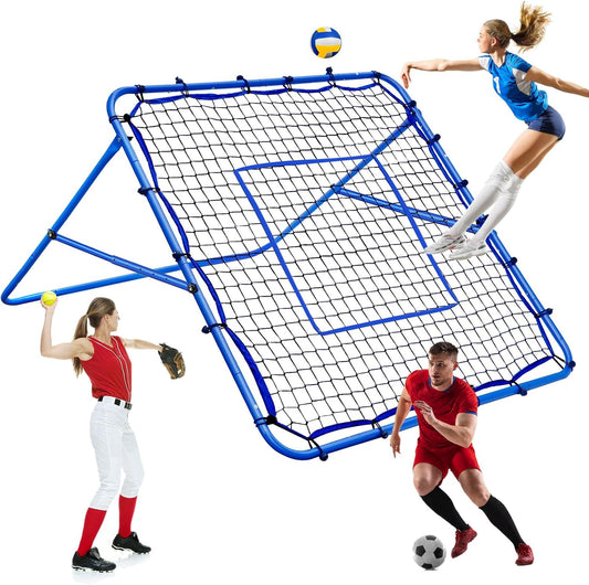 Volleyball Rebounder Net, Soccer Baseball Rebound Pitchback Net, Adjustable Target Practice Nets, Easy Setup Softball Bounce Back Trainer Equipment, Improve Sport Training Skills for Backyard