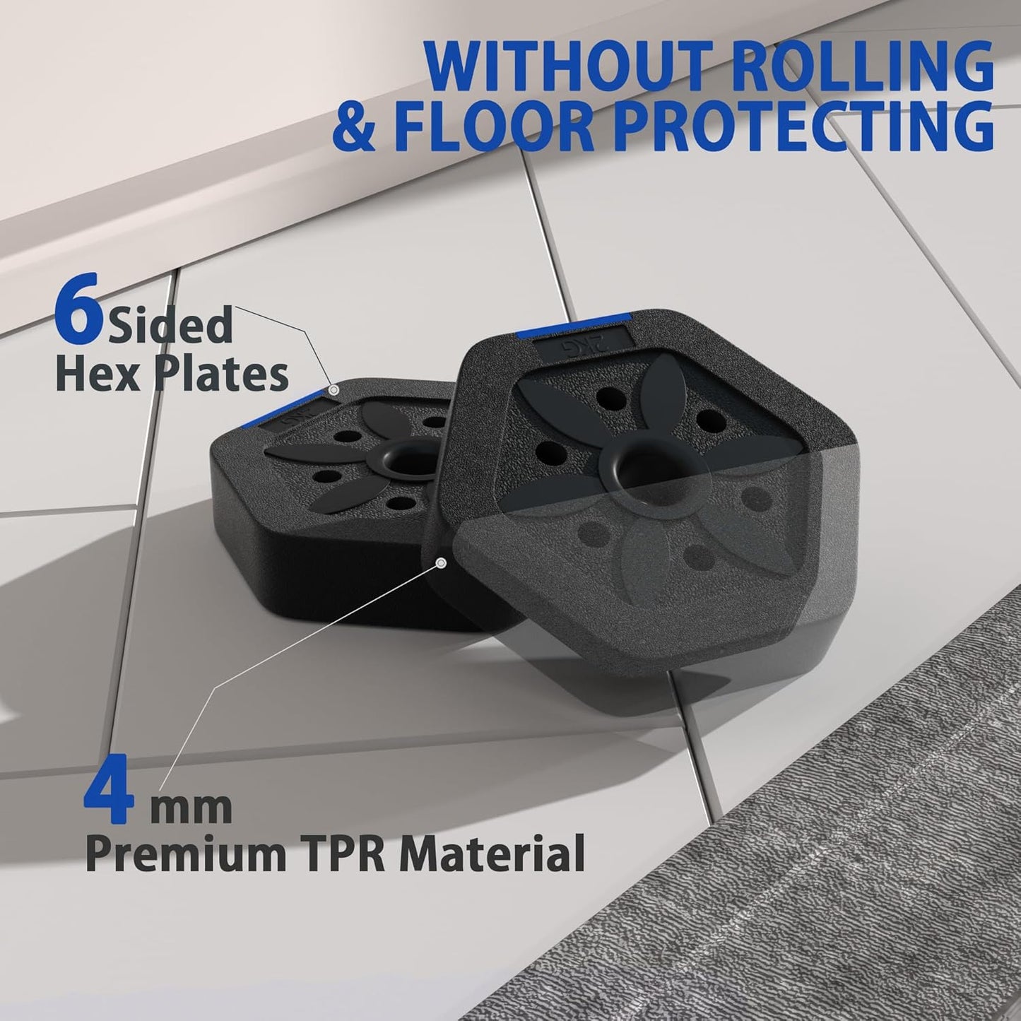 VIVITORY Dumbbell Sets Adjustable Weights, Free Weights with Connector, Non-Rolling Adjustable Dumbbell Set, Barbell for Home Gym, Hexagon, Cement Mixture