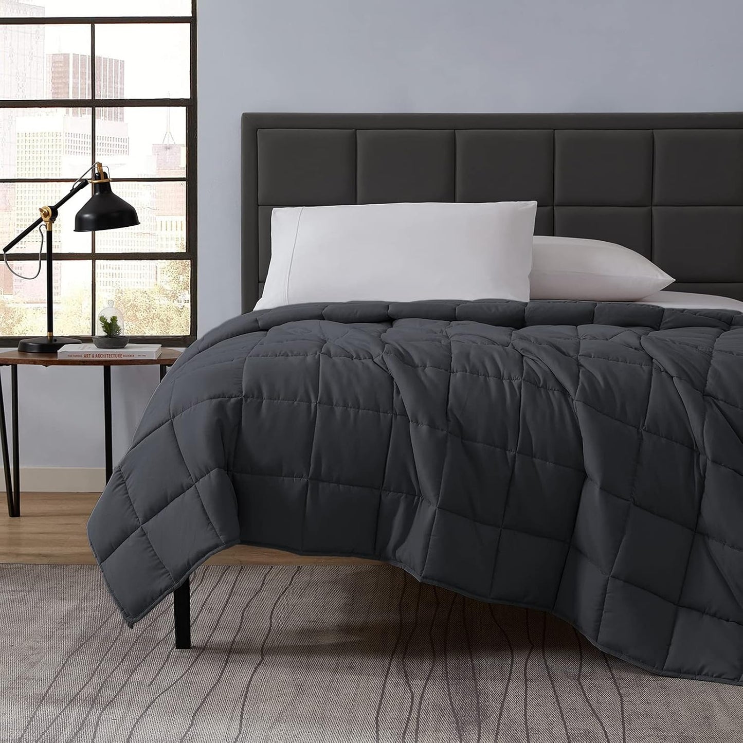 L'AGRATY Weighted Blanket - 40"x60" 10lbs Breathable Weighted Heavy Blanket Microfiber Material with Glass Beads or All-Season Summer Fall Winter