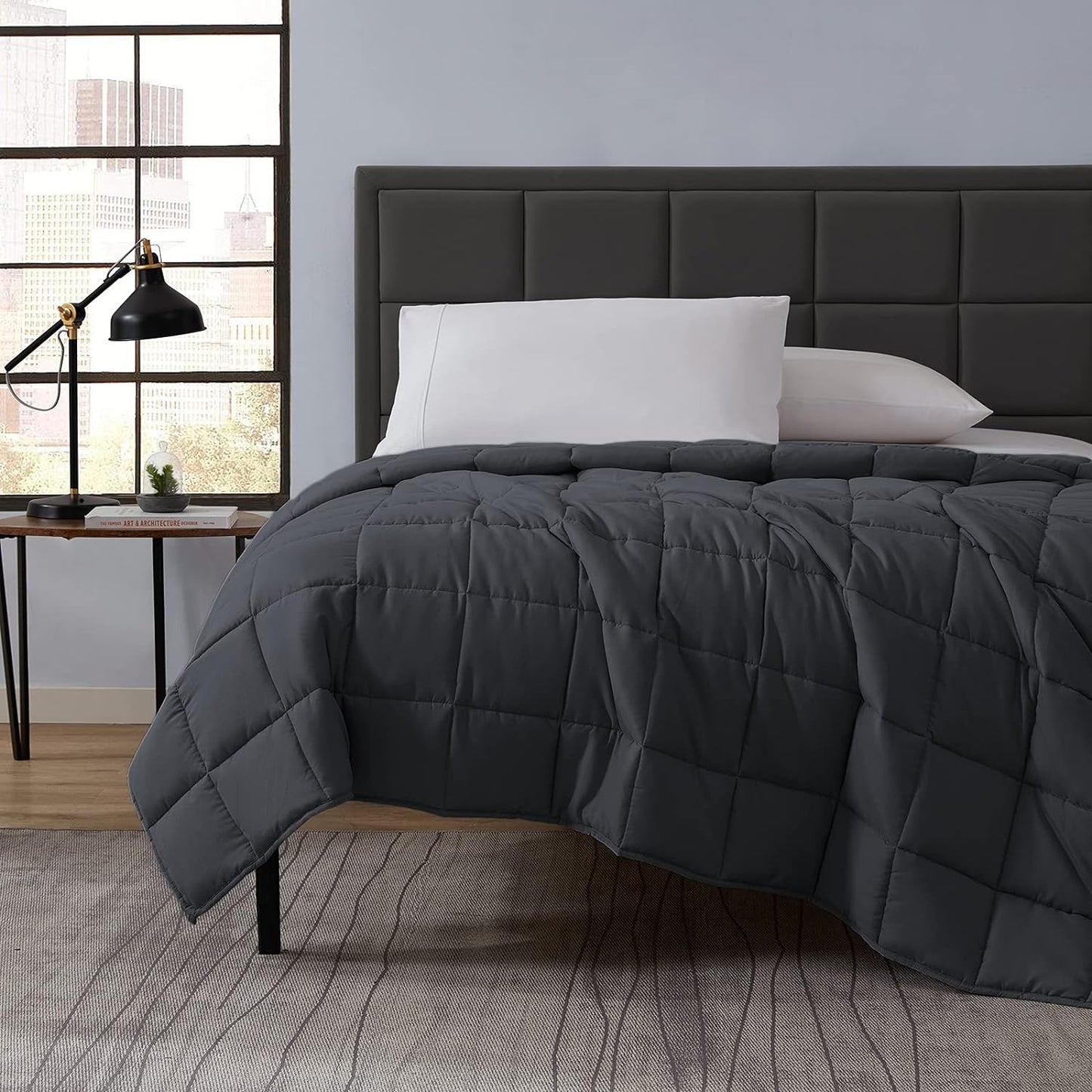 L'AGRATY Weighted Blanket - 36"x48" 5lbs Weighted Blanket Microfiber Material with Glass Beads Small Blanket for All-Season Summer Fall Winter Soft Thick Blanket