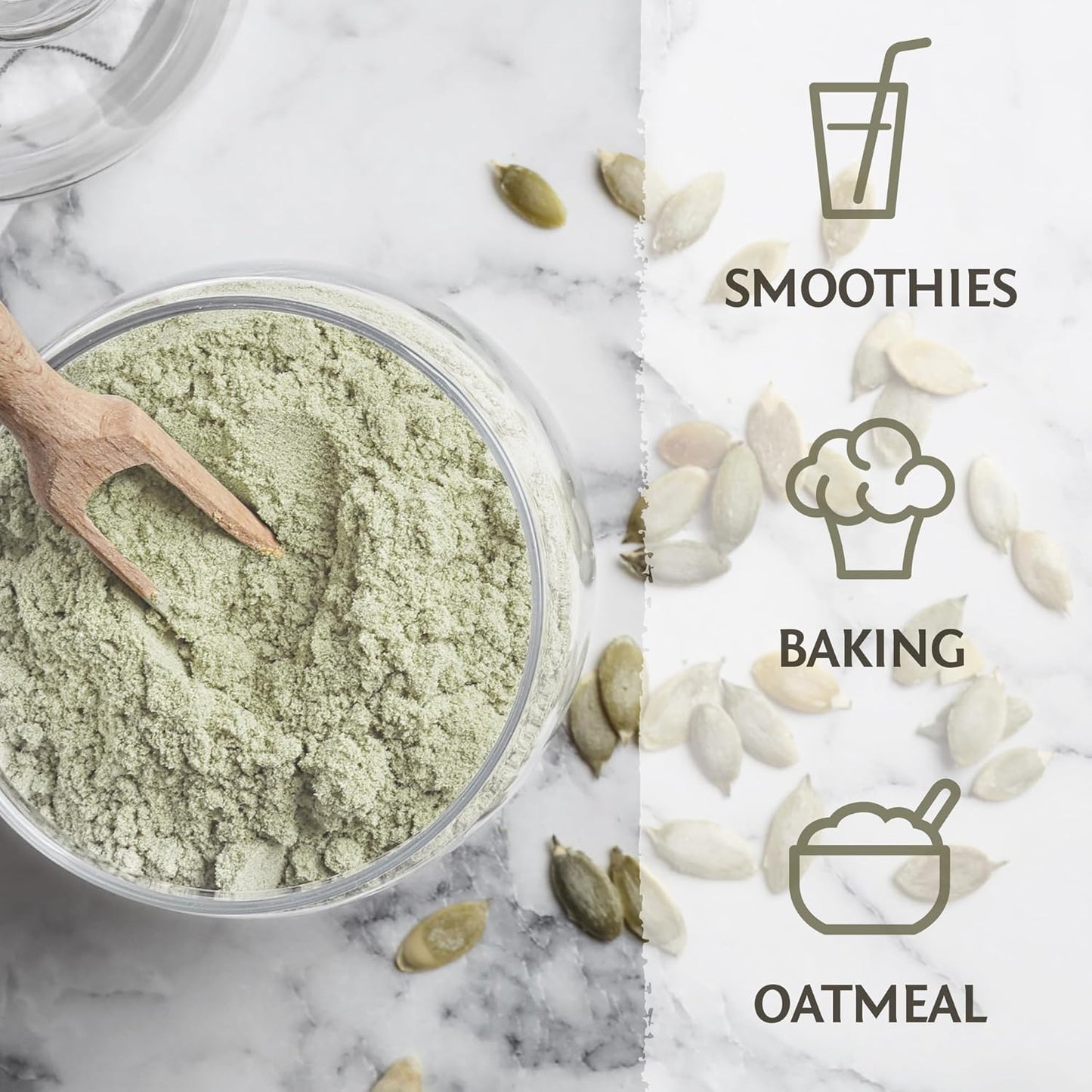 Organic Pumpkin Seed Protein Powder Cold Pressed, Simple Single-Ingredient Superfood Plant-Based, Easy to Digest All 9 Essential Amino Acids Mild Flavor for Smoothies, Baking & 20g Protein 15 Servings