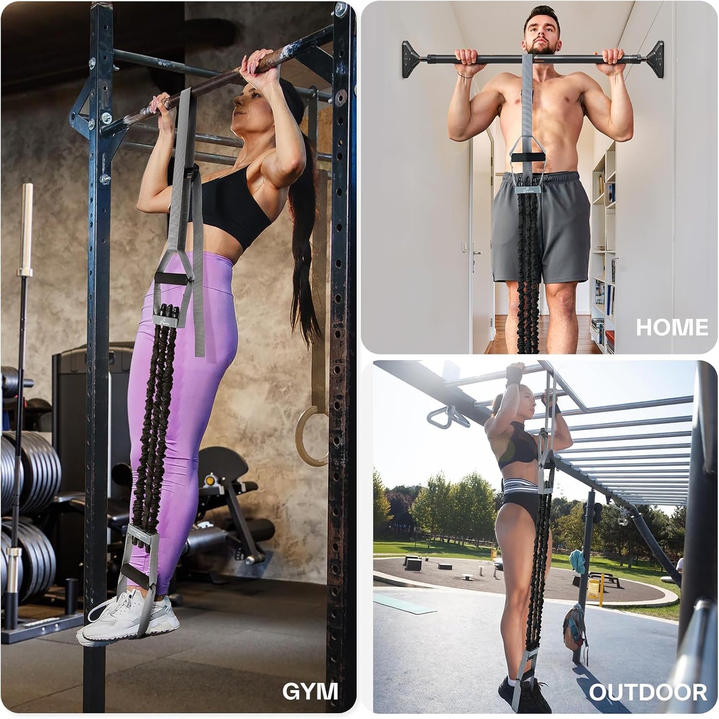 Pull up Asistance Bands - Sportneer Adjustable Resistance Bands for Pull Up Assistance with Anti-Slip Lock & Storage Bag, Heavy Duty Chin Up Bands for Fitness, Multi-Functional Calisthenics Equipment