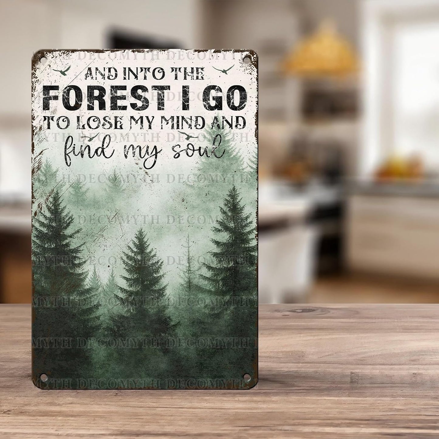 Vintage Sign And Into The Forest I Go to Lose My Mind and Find My Soul Hiking Girl Retro Metal Tin Sign for Home Coffee Wall Decor 12 * 8inch