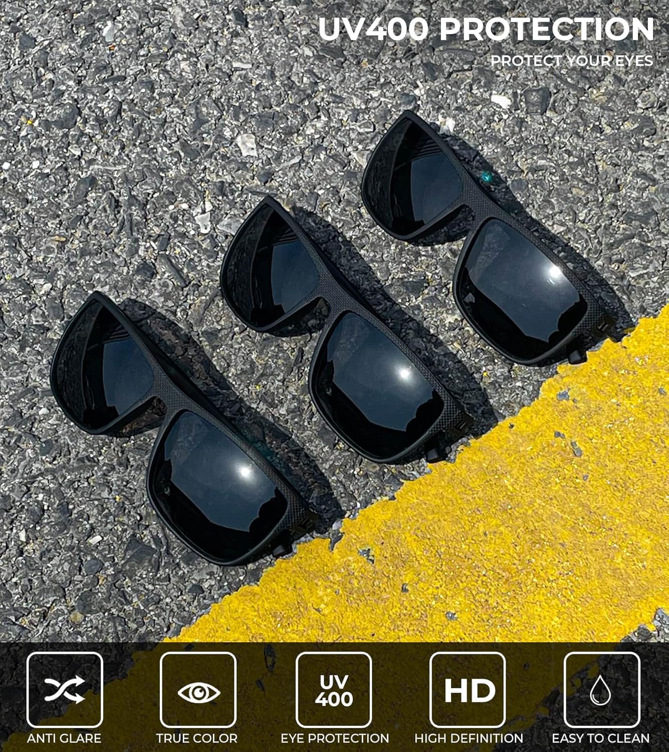 KALIYADI Polarized Sunglasses for Men, Lightweight Sun Glasses with UV Protection for Driving Fishing Golf