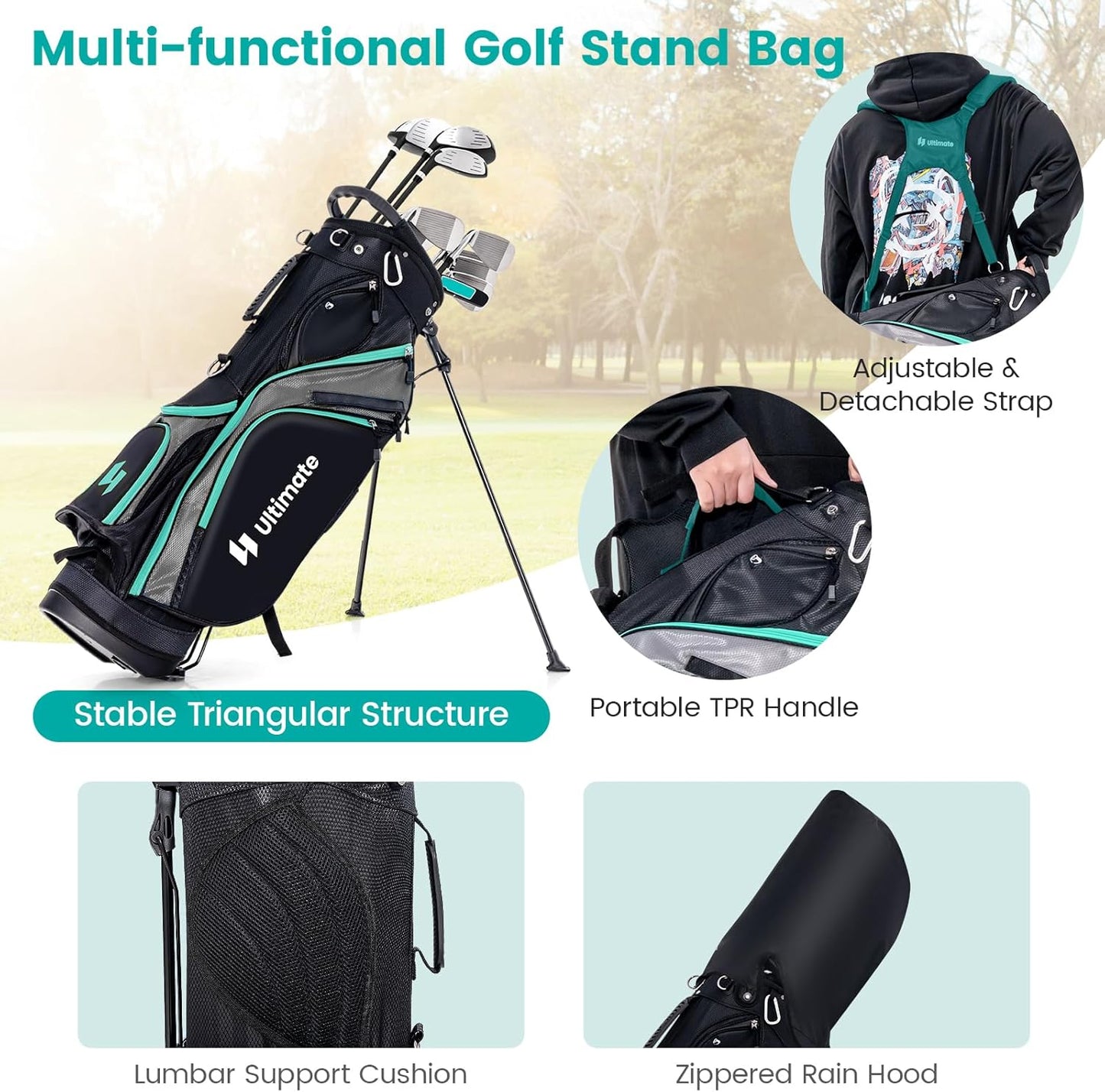 ULTIMATE Men's Complete Golf Club Set – Right-Handed, 9/11-Piece Full Set Including 460cc #1 Driver, #3 Fairway Wood, Hybrid, #6, #7, #8, #9, #P Irons, and a Precision Putter