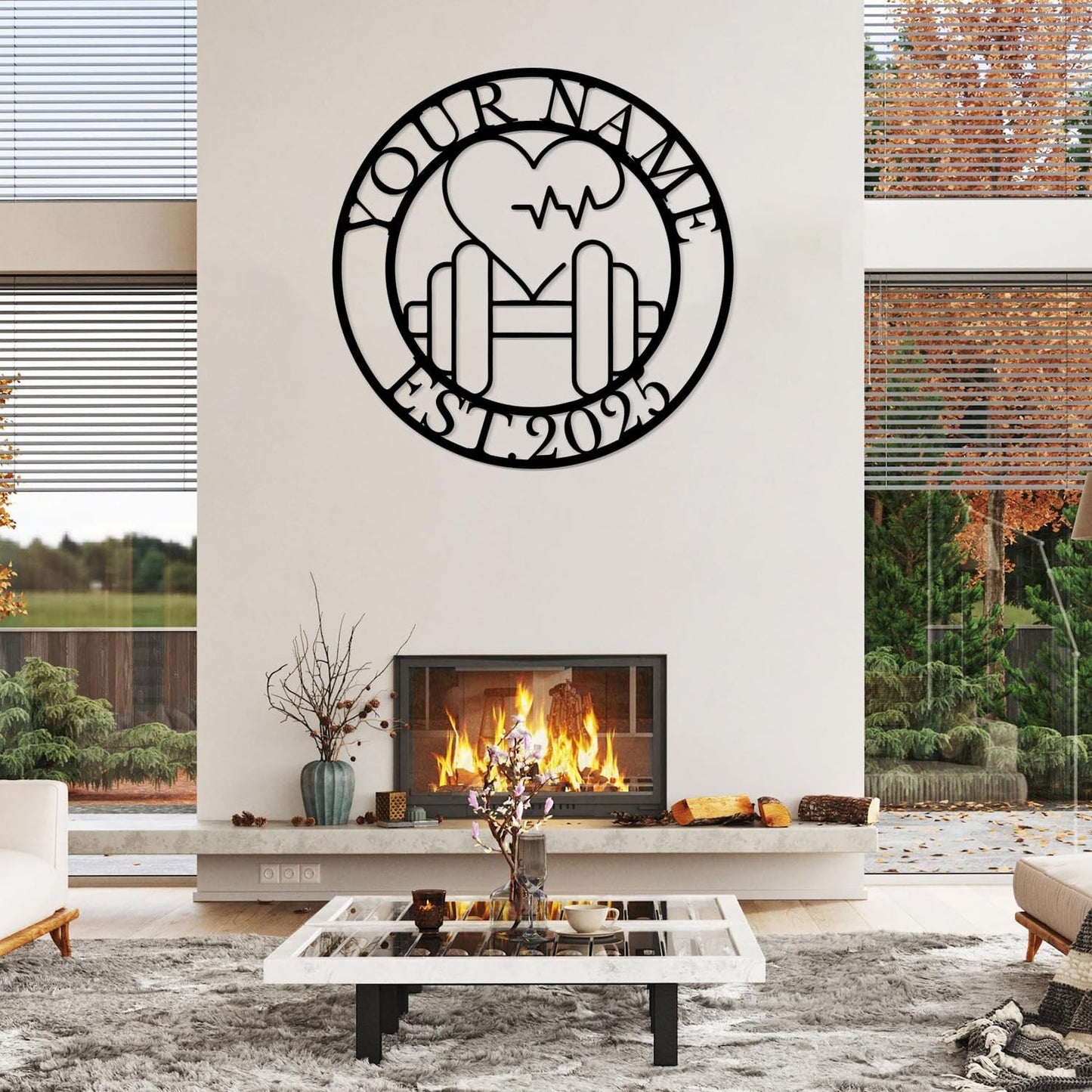 Customized Metal Gym Name Sign, Personalized Sports Room Wall Art,Metal Gym Sign,Unique Fitness Wall Sign, Gym Lovers Unique Gift, Gym Wall Art,Training Center Sign (Style-11)