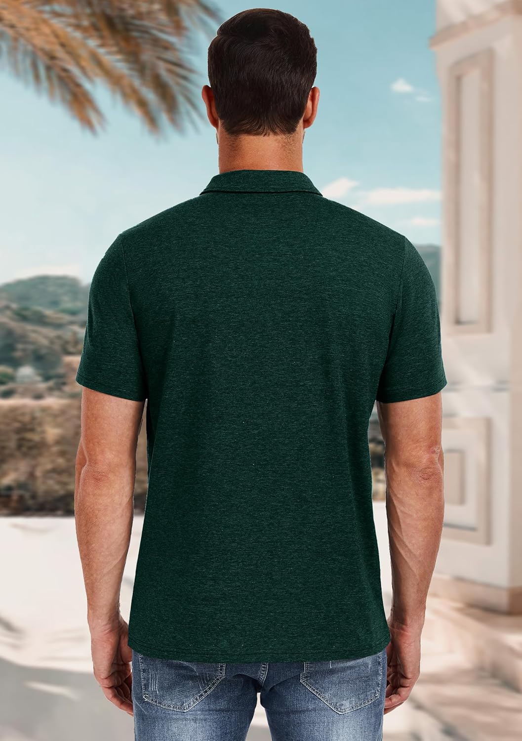 PEGENO Mens Polo Shirts Short Sleeve Casual Cotton Golf Shirts Performance Polo Shirts for Men