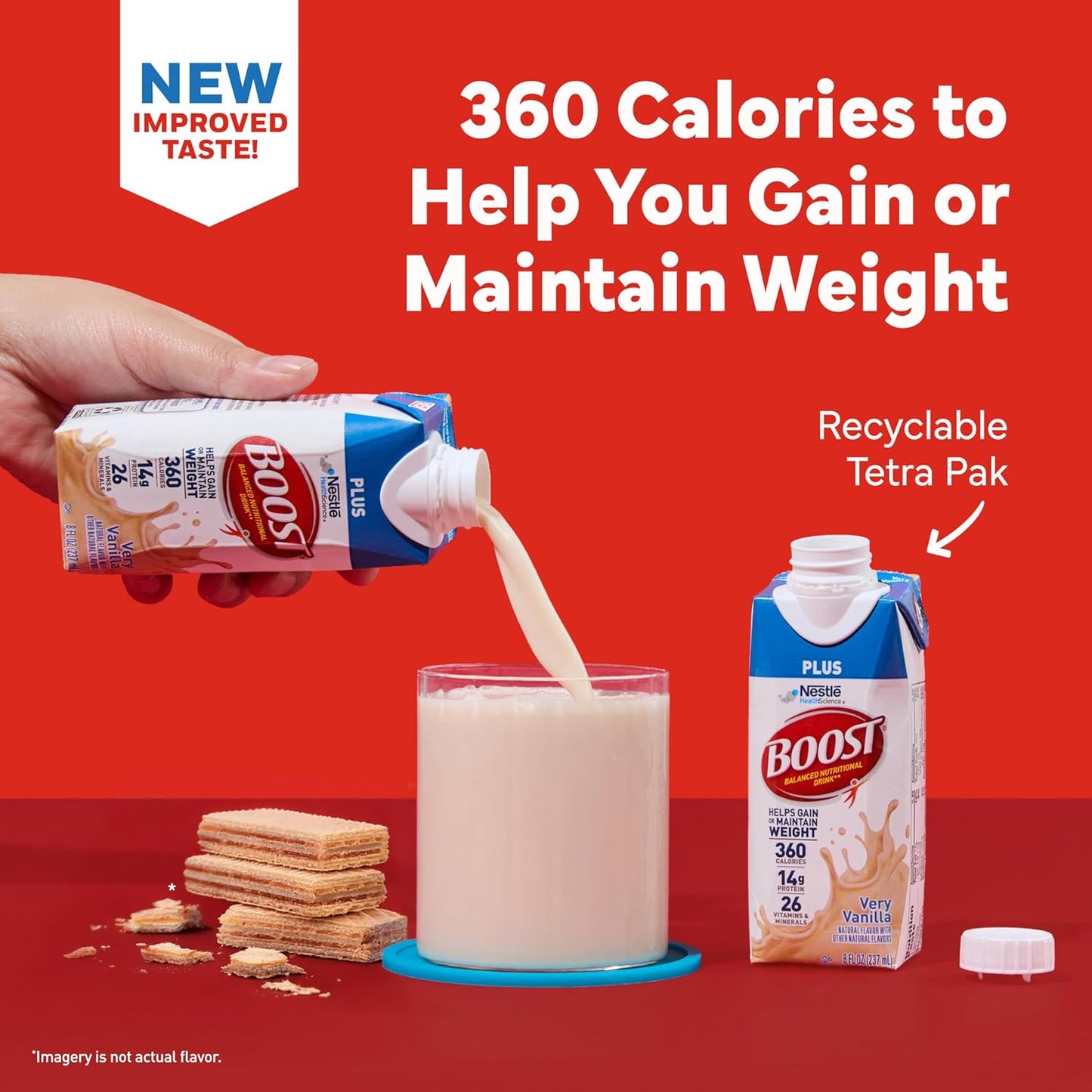 BOOST Plus Nutritional Drink, Very Vanilla, 8 fl oz (Pack of 24)