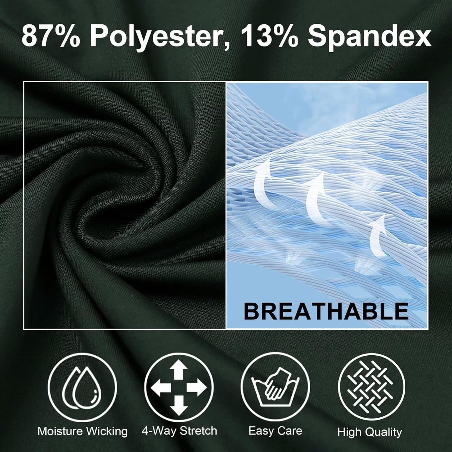 M MAELREG Collarless Golf Shirts for Men Dry Fit Moisture Wicking Performance Solid Casual Mens Henley Shirts Short Sleeve