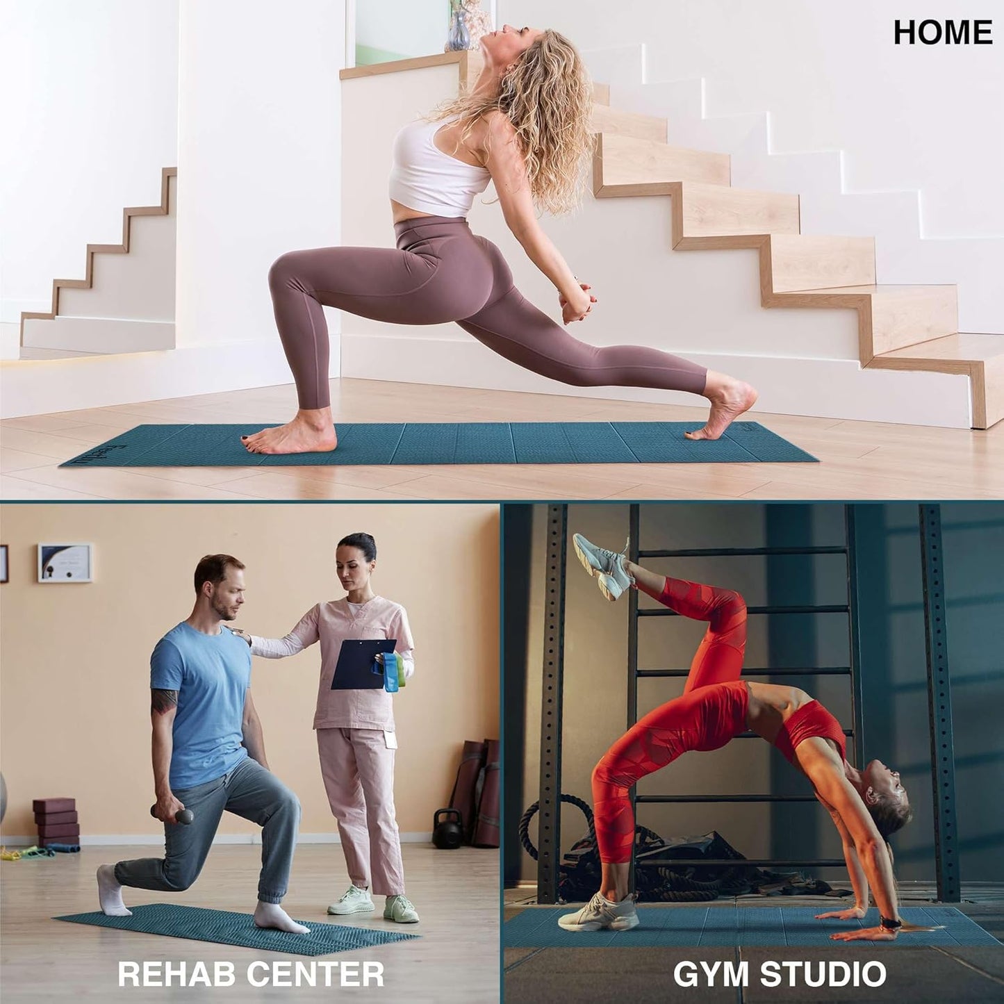 Foldable Yoga Exercise Mat – Lightweight, Anti-Slip, and Easy to Store for Yoga, Pilates, Home Workouts, and Floor Exercises